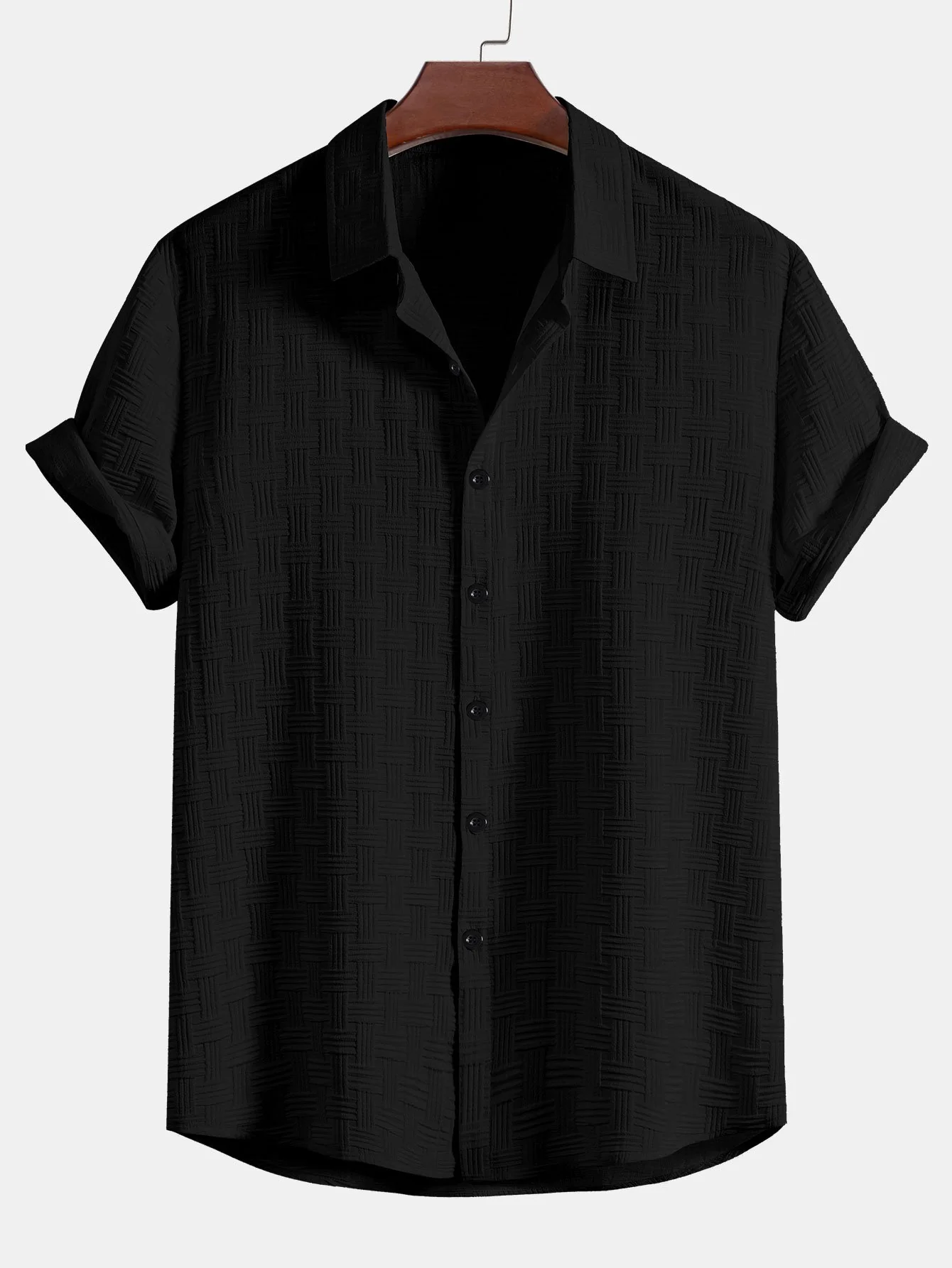 Streifen Jacquard Button-Up Hemd & Shorts - Image 4