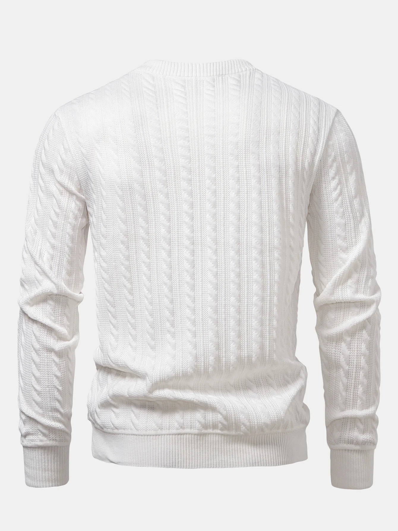 Streifen Jacquard Rundhals Pullover - Image 2