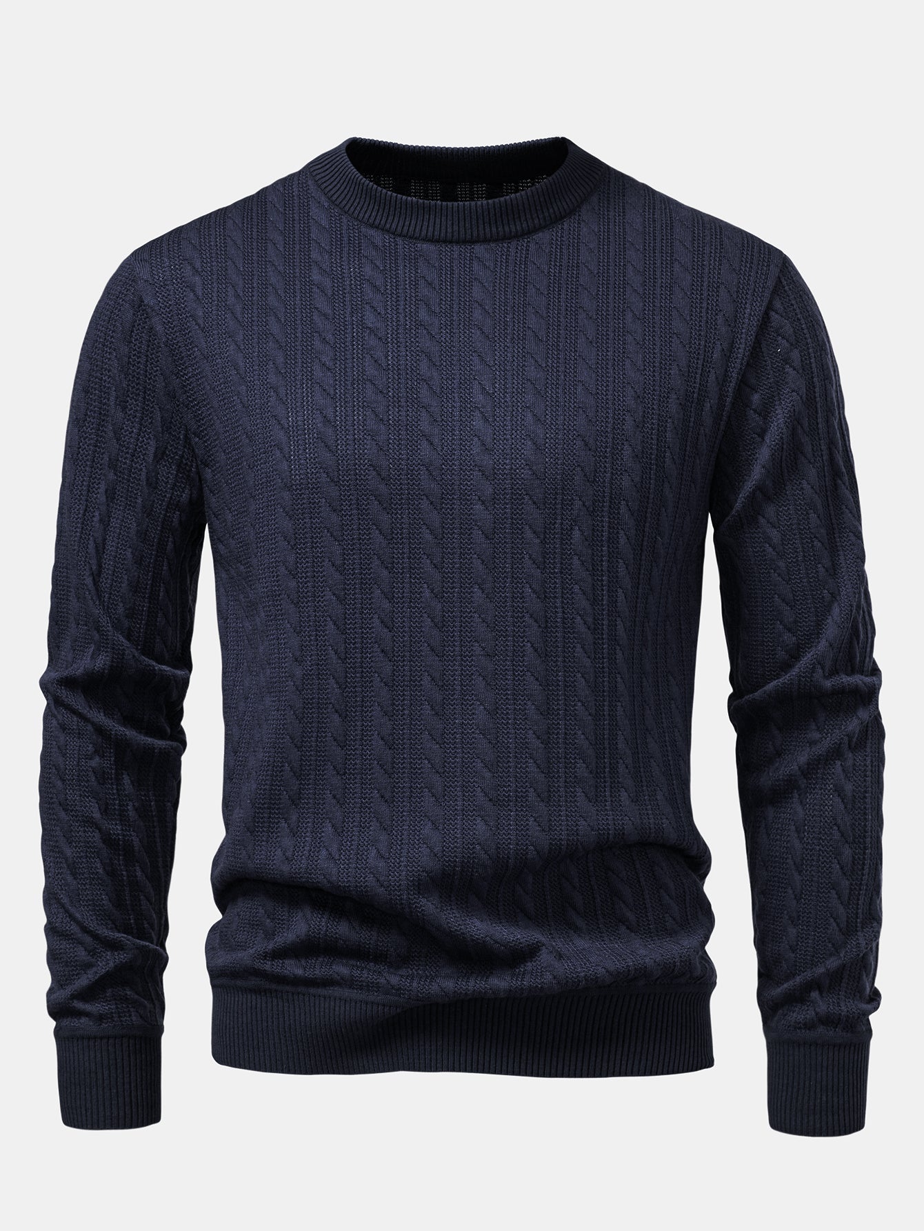 Streifen Jacquard Rundhals Pullover - Image 4