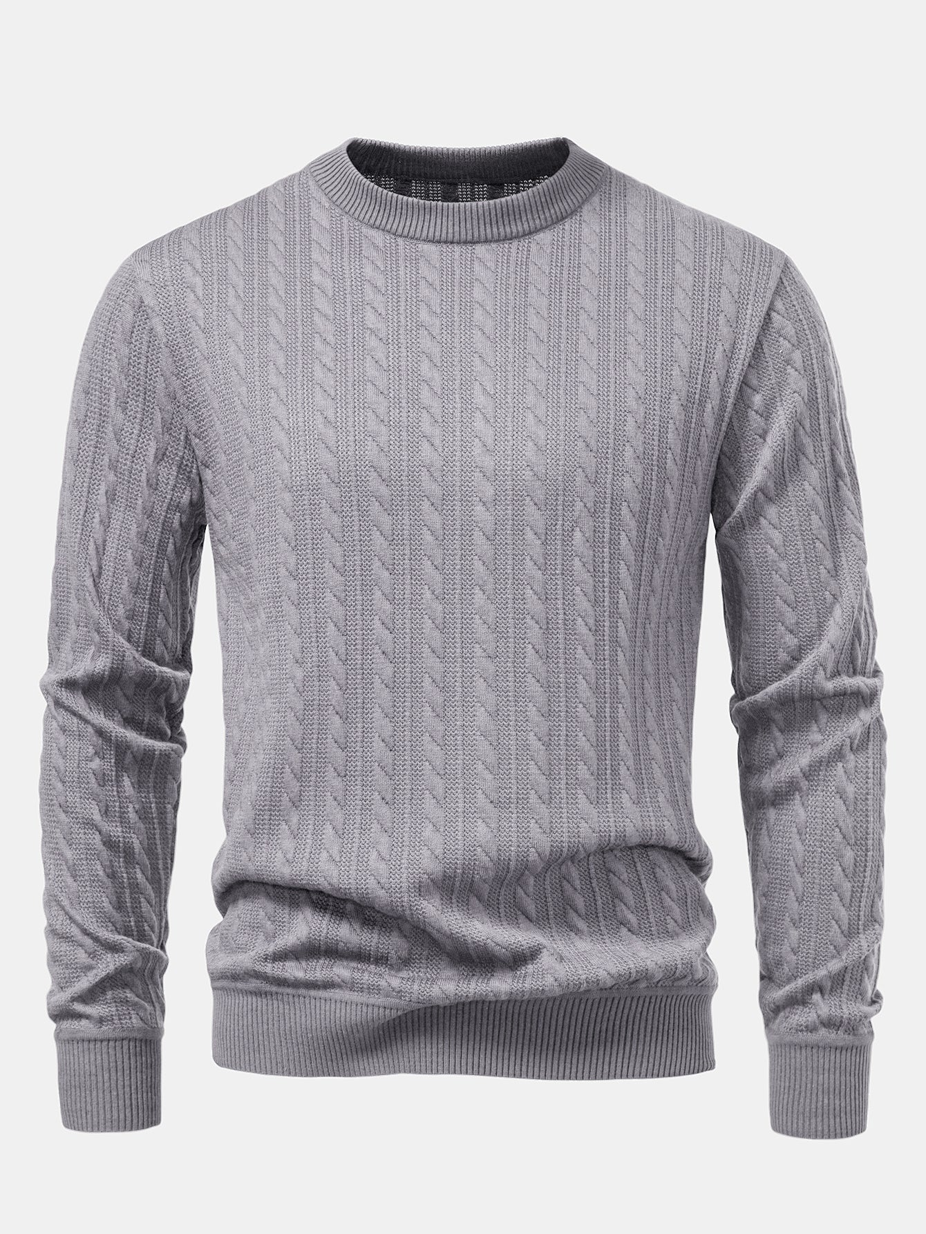 Streifen Jacquard Rundhals Pullover - Image 5