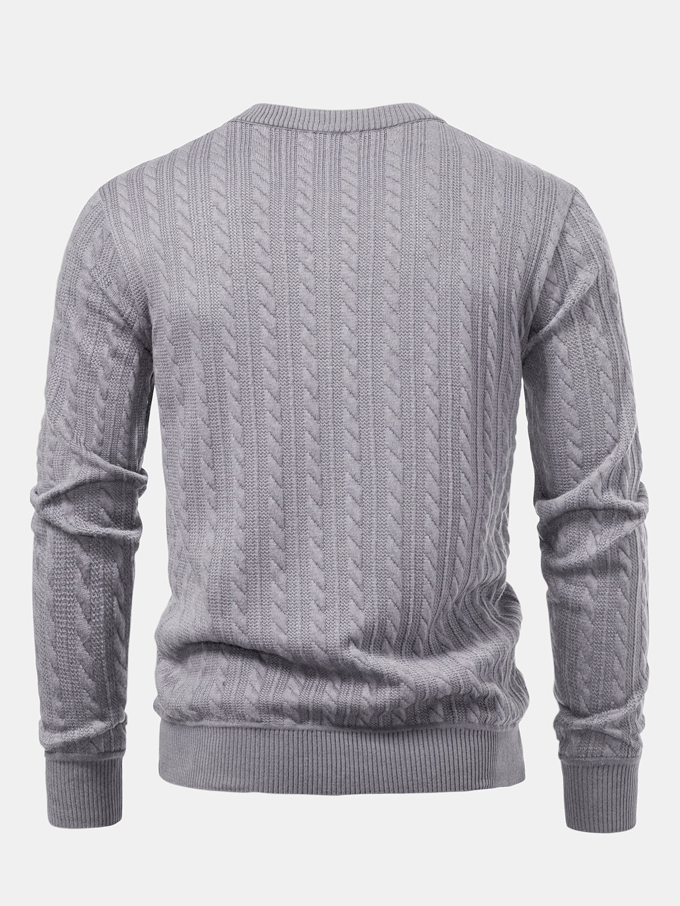 Streifen Jacquard Rundhals Pullover - Image 6