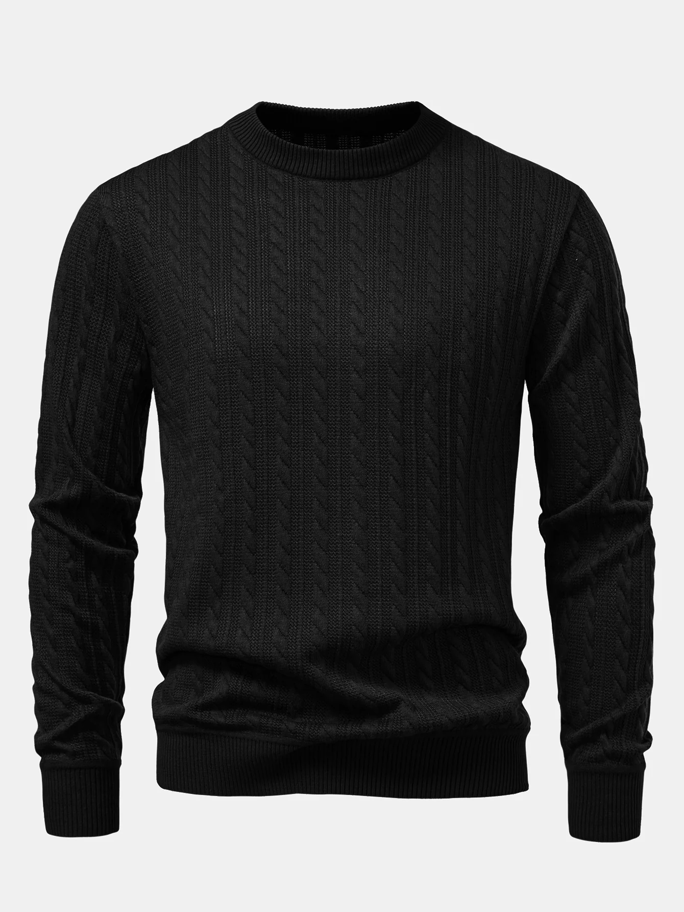 Streifen Jacquard Rundhals Pullover - Image 7