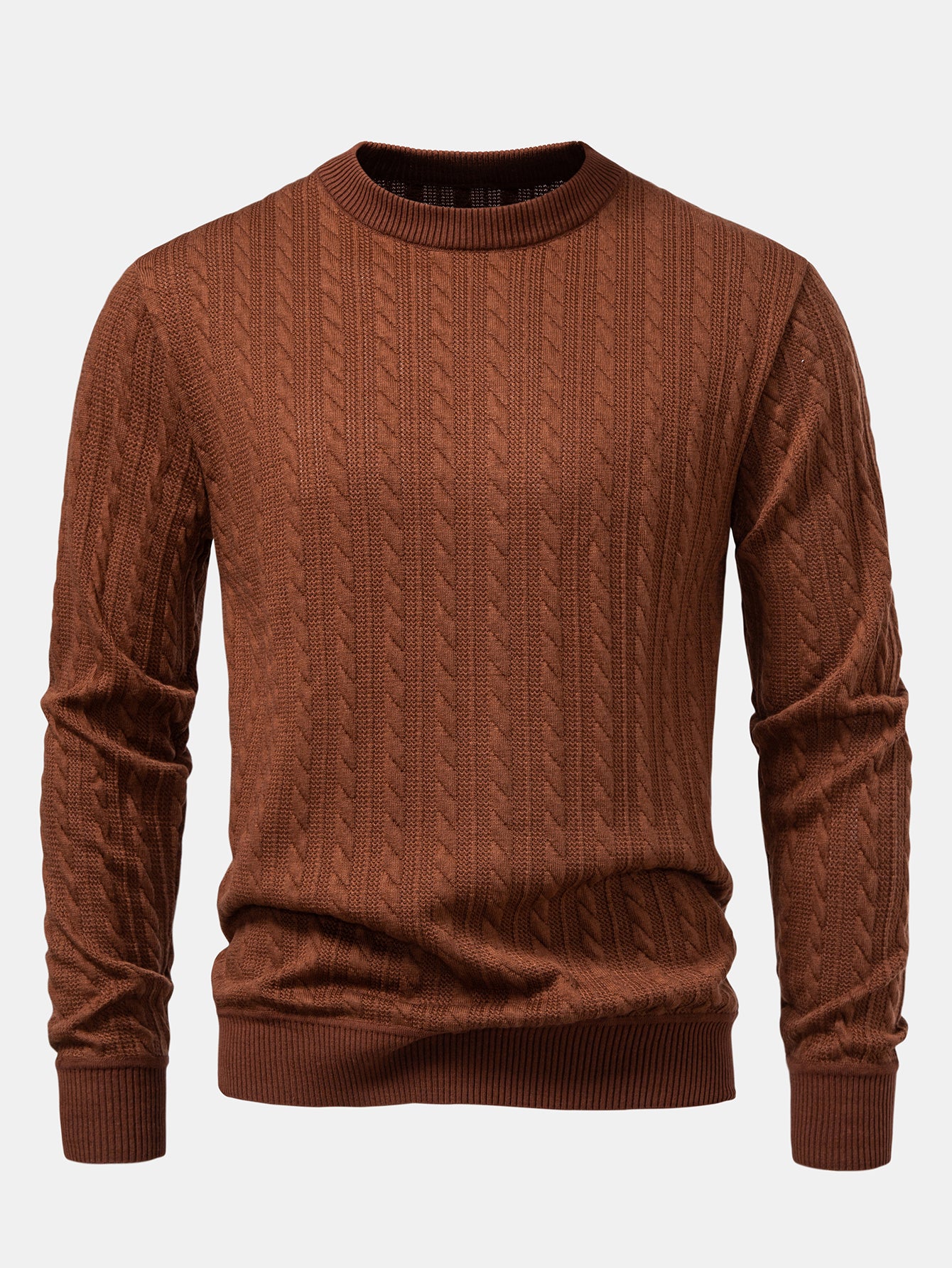 Streifen Jacquard Rundhals Pullover - Image 9