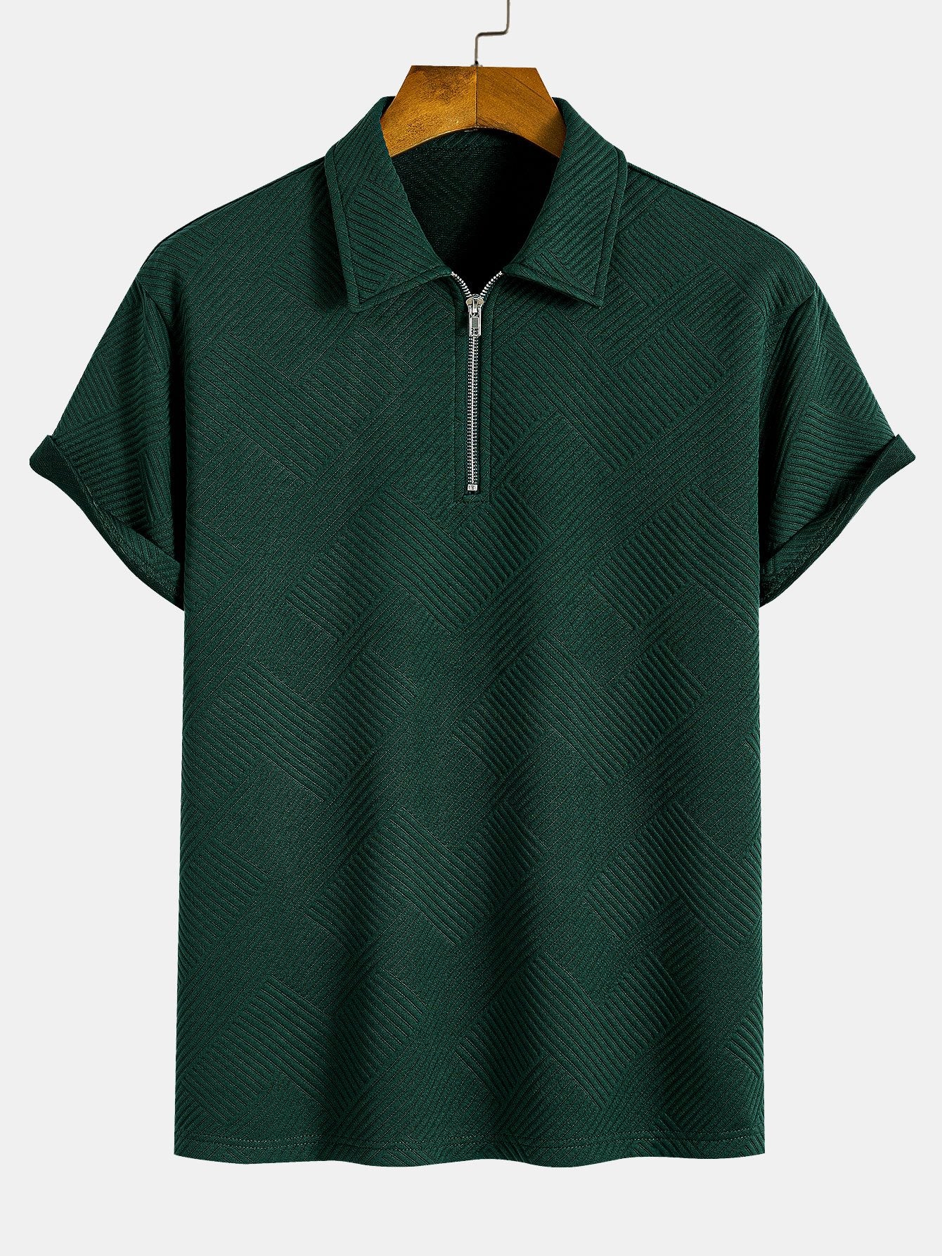 Streifen Jacquard Zip-Up Polo & Shorts - Image 4