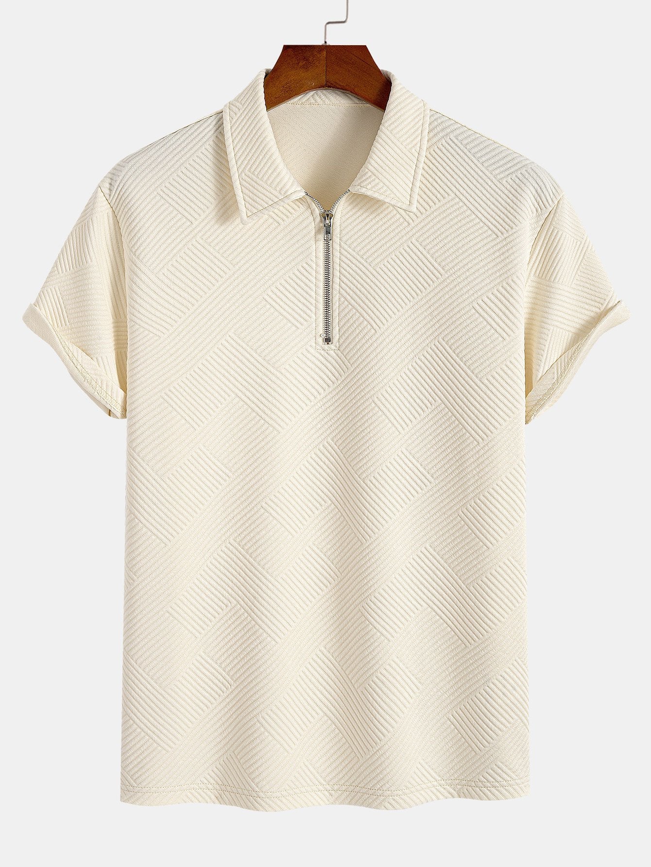 Streifen Jacquard Zip-Up Polo & Shorts - Image 8