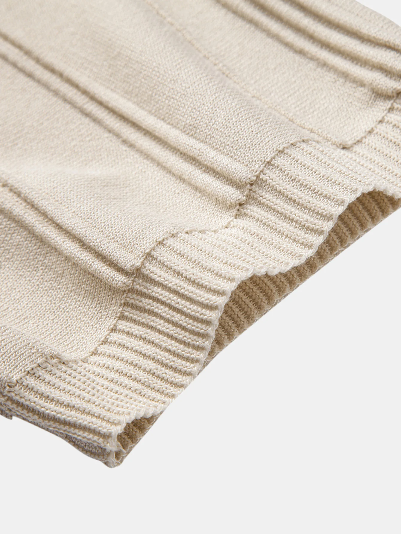 Stripe Jacquard Reißverschluss Strick Polohemd - Image 12