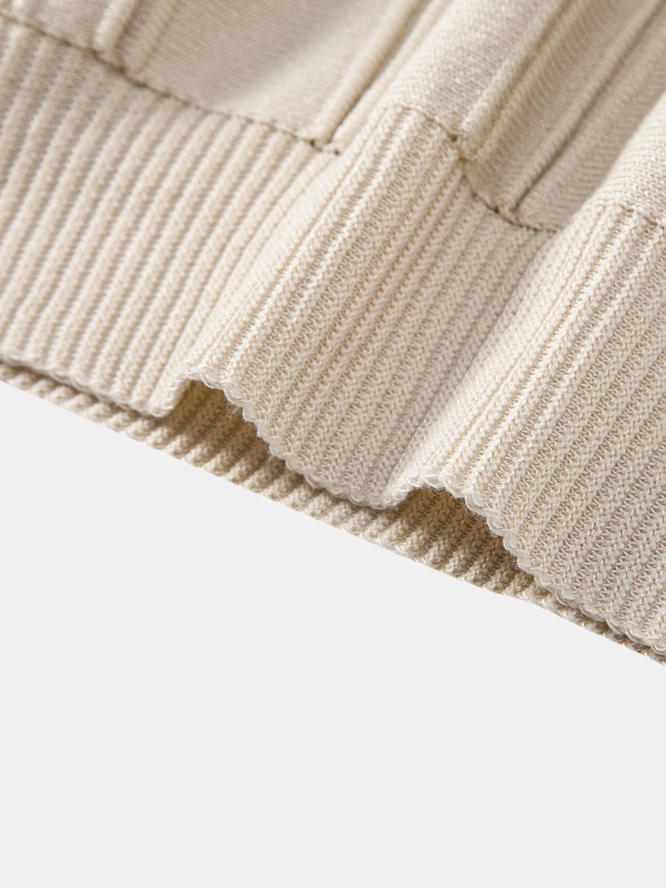 Stripe Jacquard Reißverschluss Strick Polohemd - Image 13