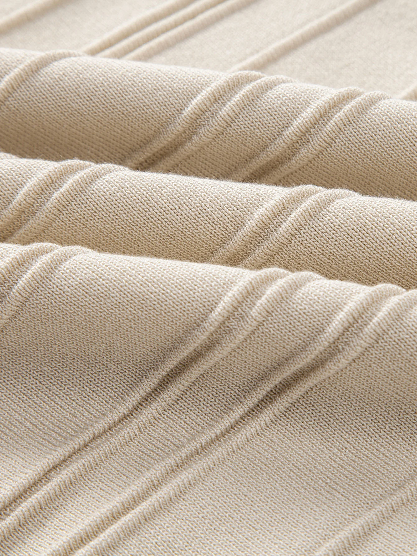 Stripe Jacquard Reißverschluss Strick Polohemd - Image 14