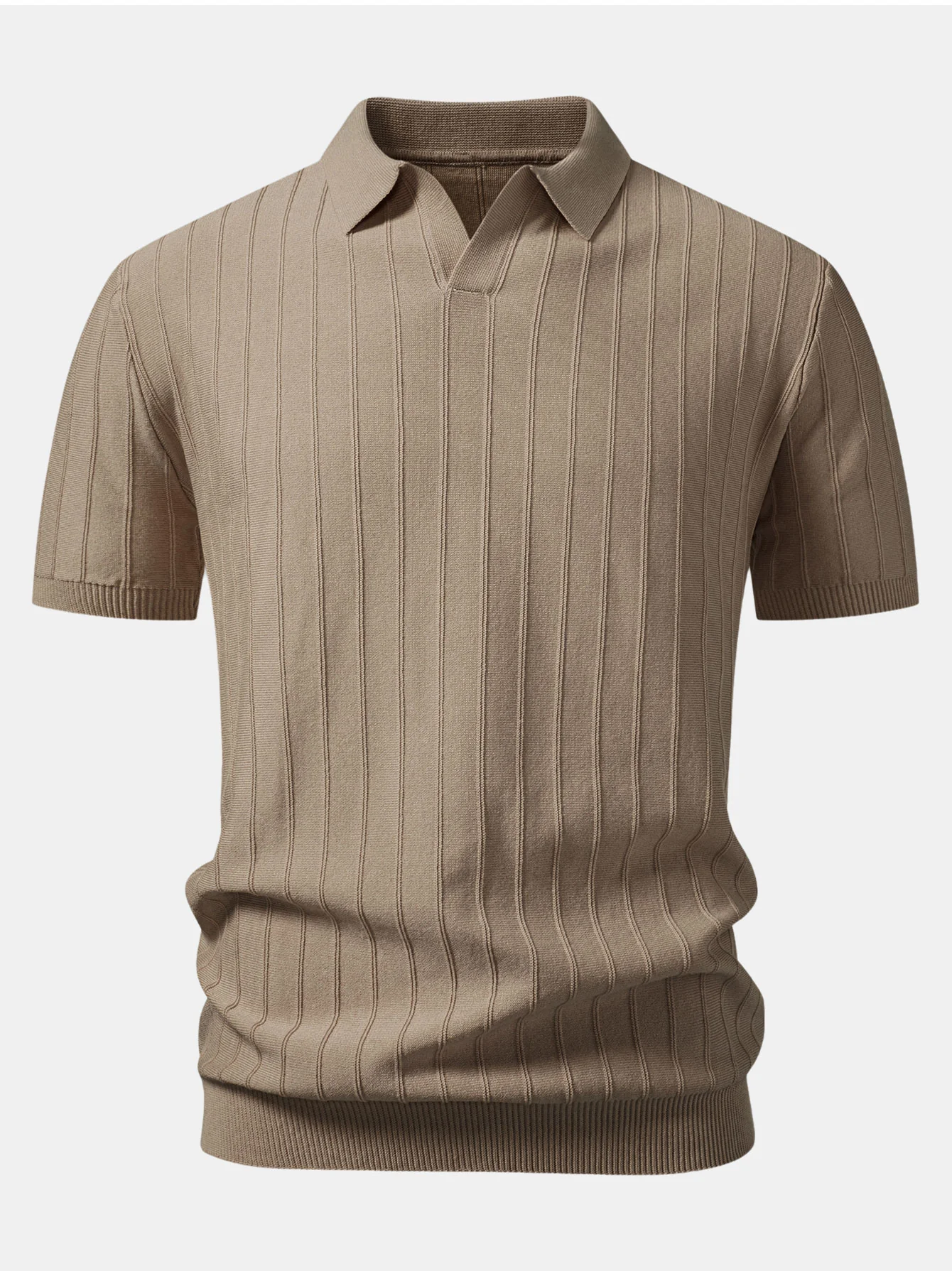 Stripe Johnny Collar Knit Polo - Image 3