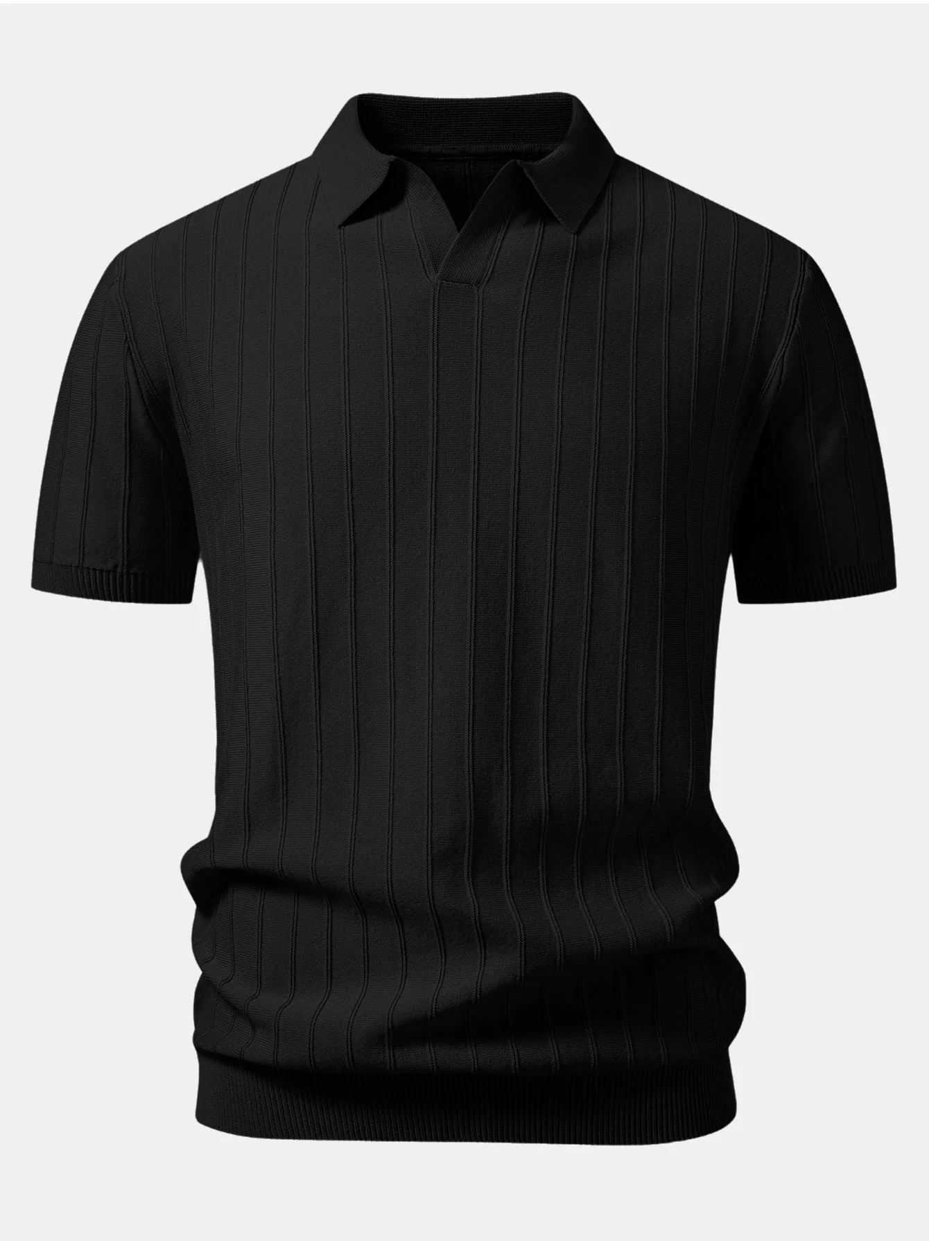Stripe Johnny Collar Knit Polo - Image 5