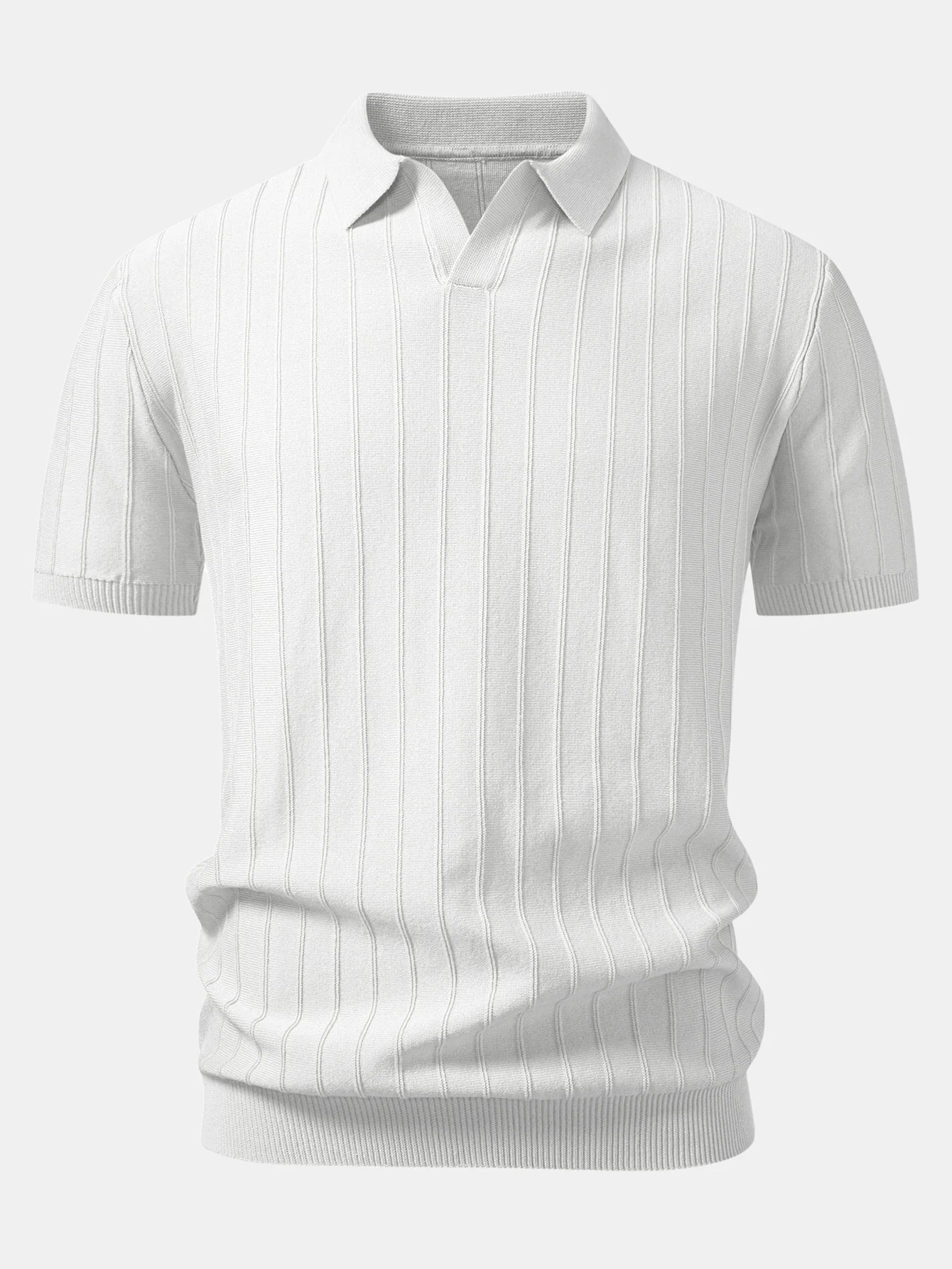 Stripe Johnny Collar Knit Polo - Image 9