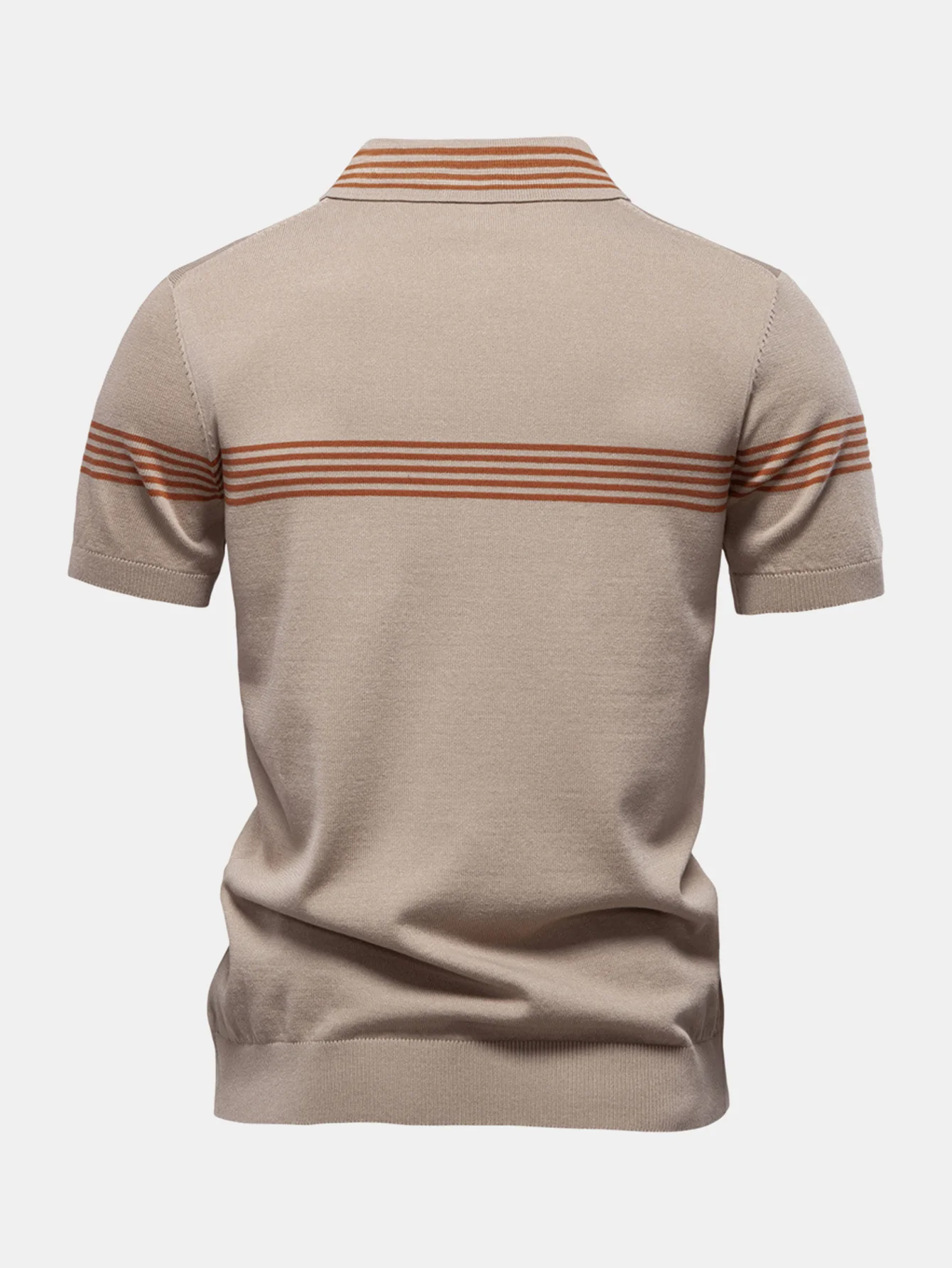 Gestreiftes Strick-Poloshirt mit Reißverschluss - Image 2