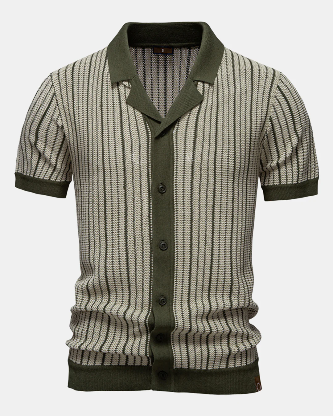 Gestreiftes Häkel-Button-up-Hemd - Image 3