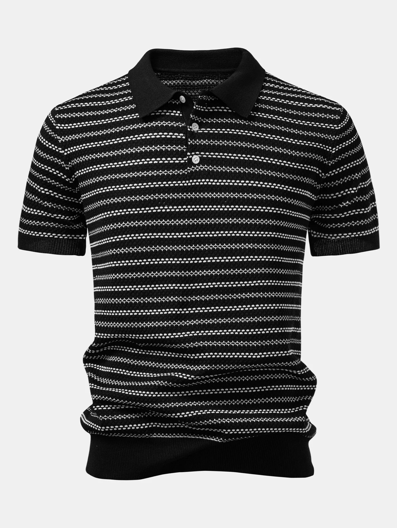 Gestreiftes Strick-Poloshirt - Image 3