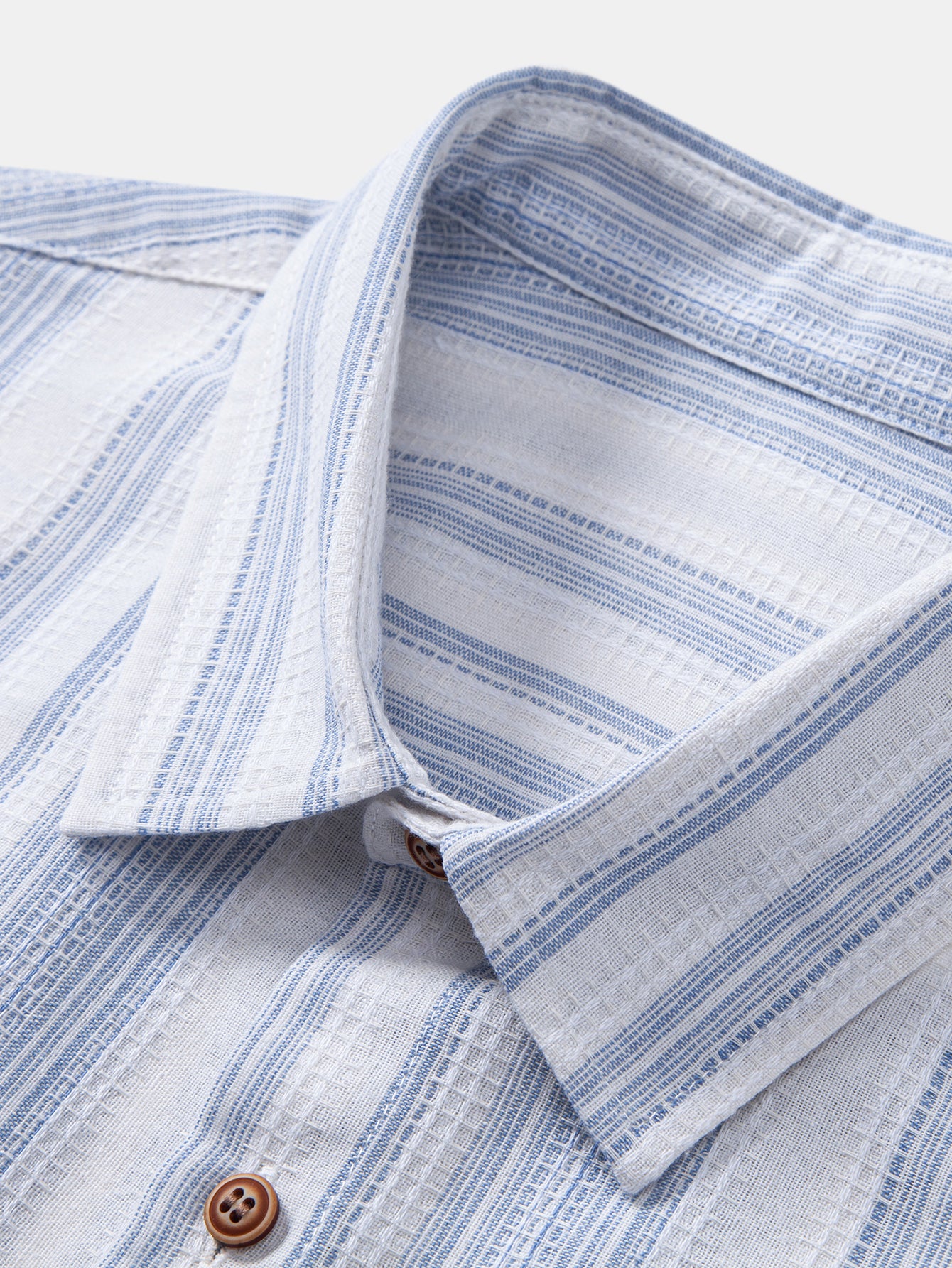 Stripe Linen Look Button Up Shirt & Crinkle Textured Drawstring 5" Shorts - Image 13