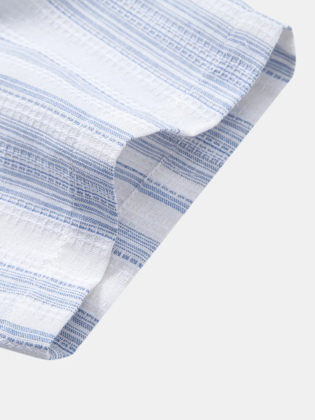 Stripe Linen Look Button Up Shirt & Crinkle Textured Drawstring 5" Shorts - Image 15
