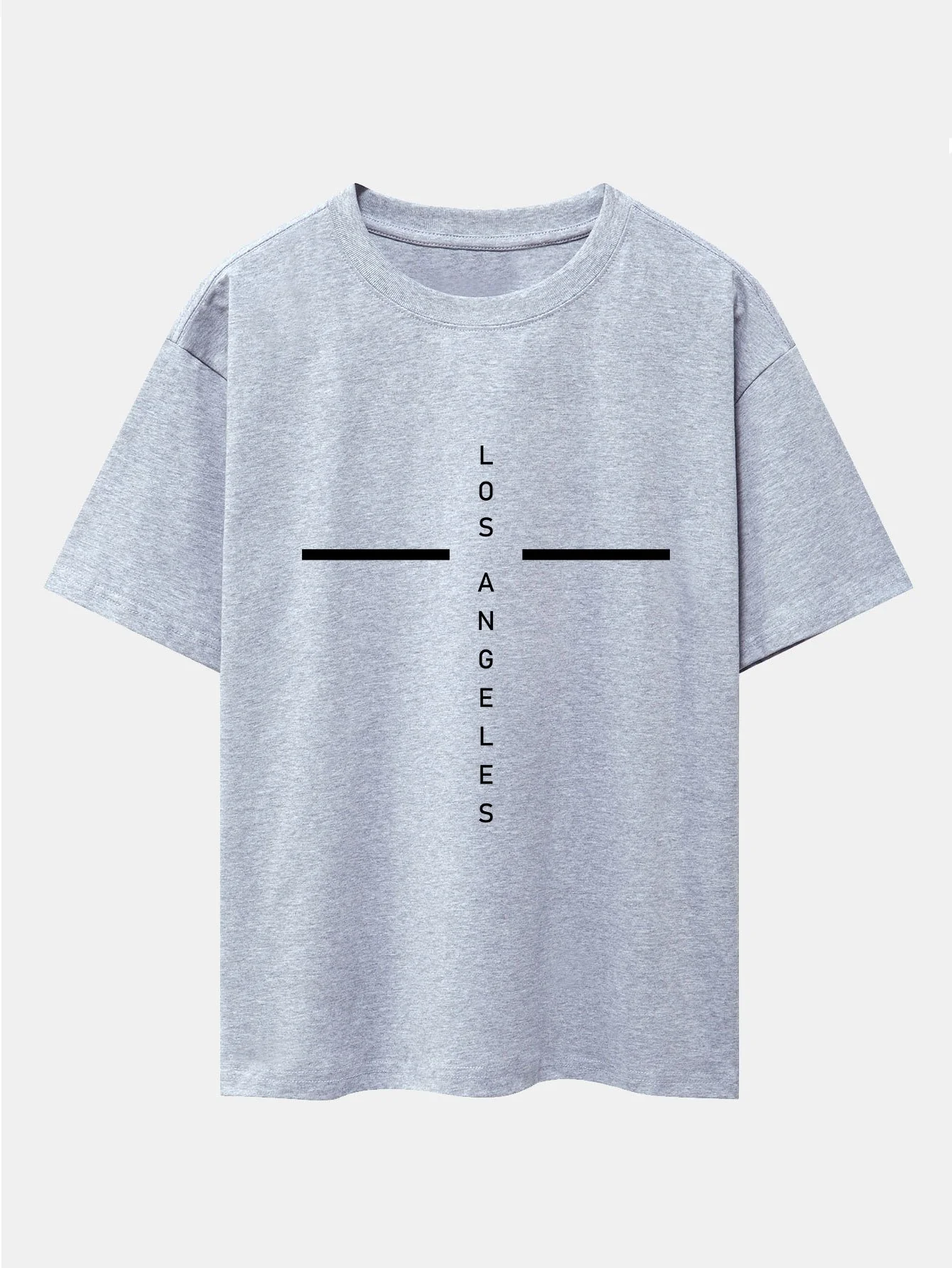 Stripe Los Angeles Print Drop Shoulder Oversize T-Shirt - Image 13