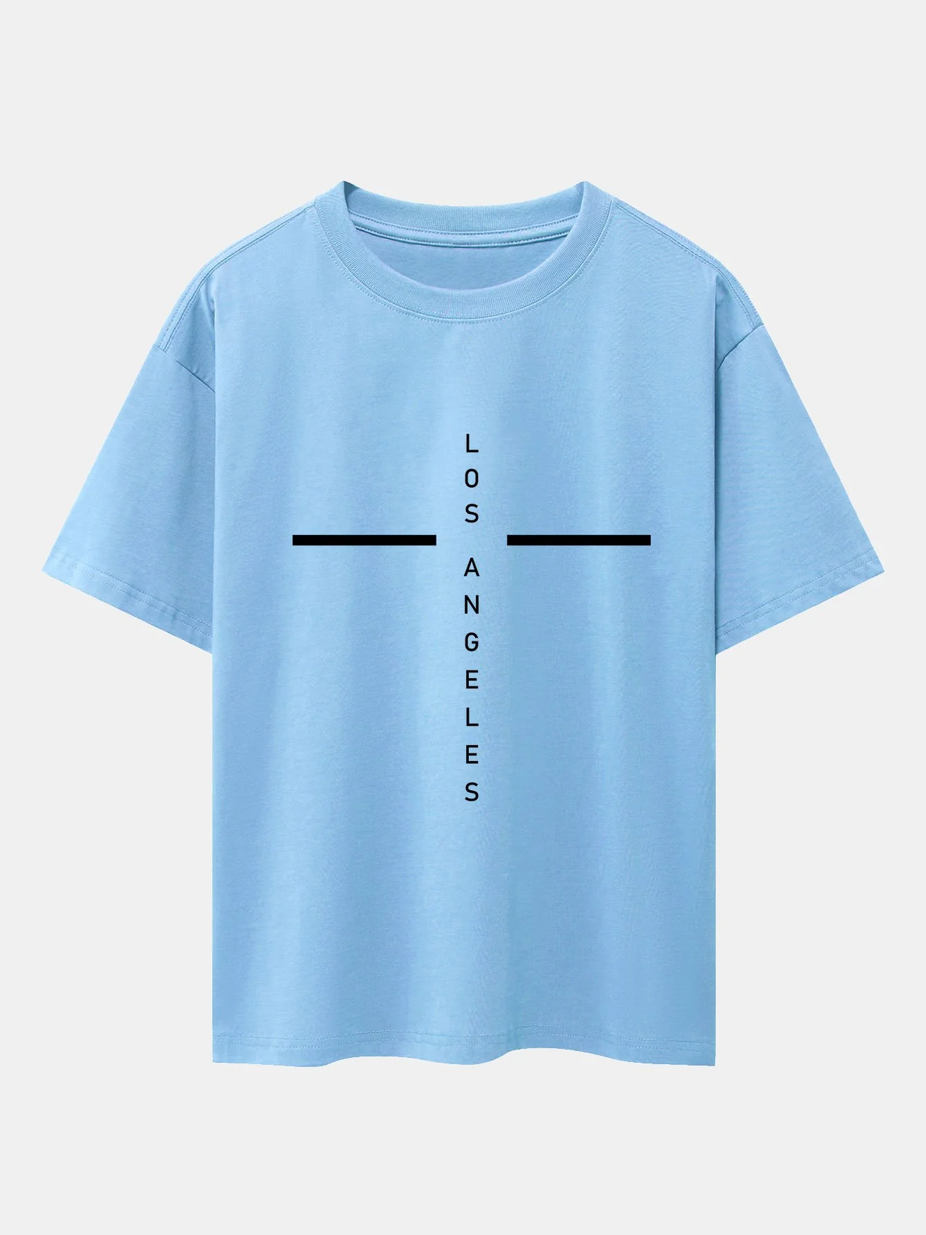 Stripe Los Angeles Print Drop Shoulder Oversize T-Shirt - Image 14