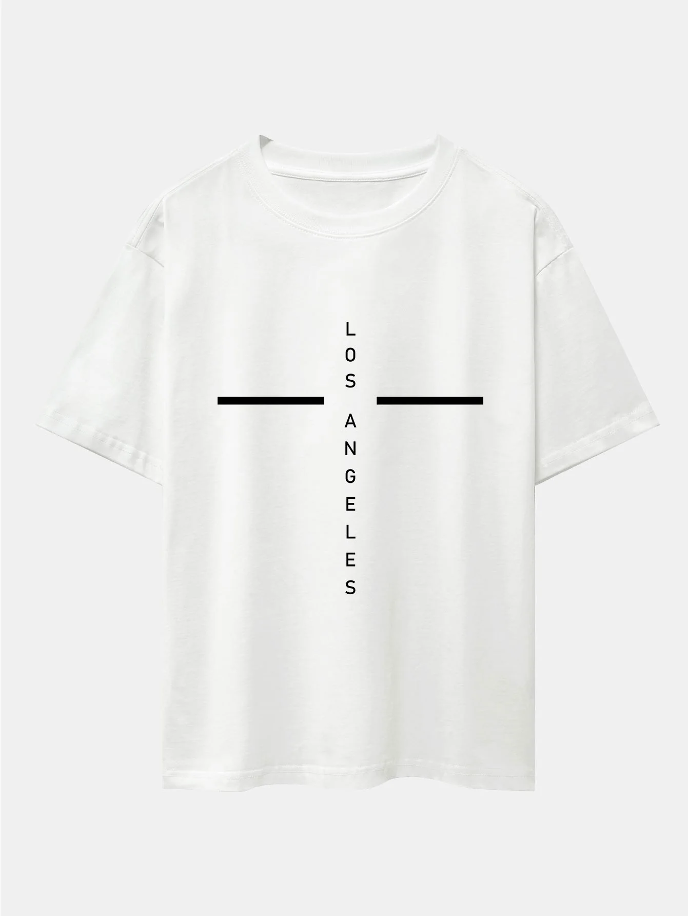 Stripe Los Angeles Print Drop Shoulder Oversize T-Shirt - Image 4