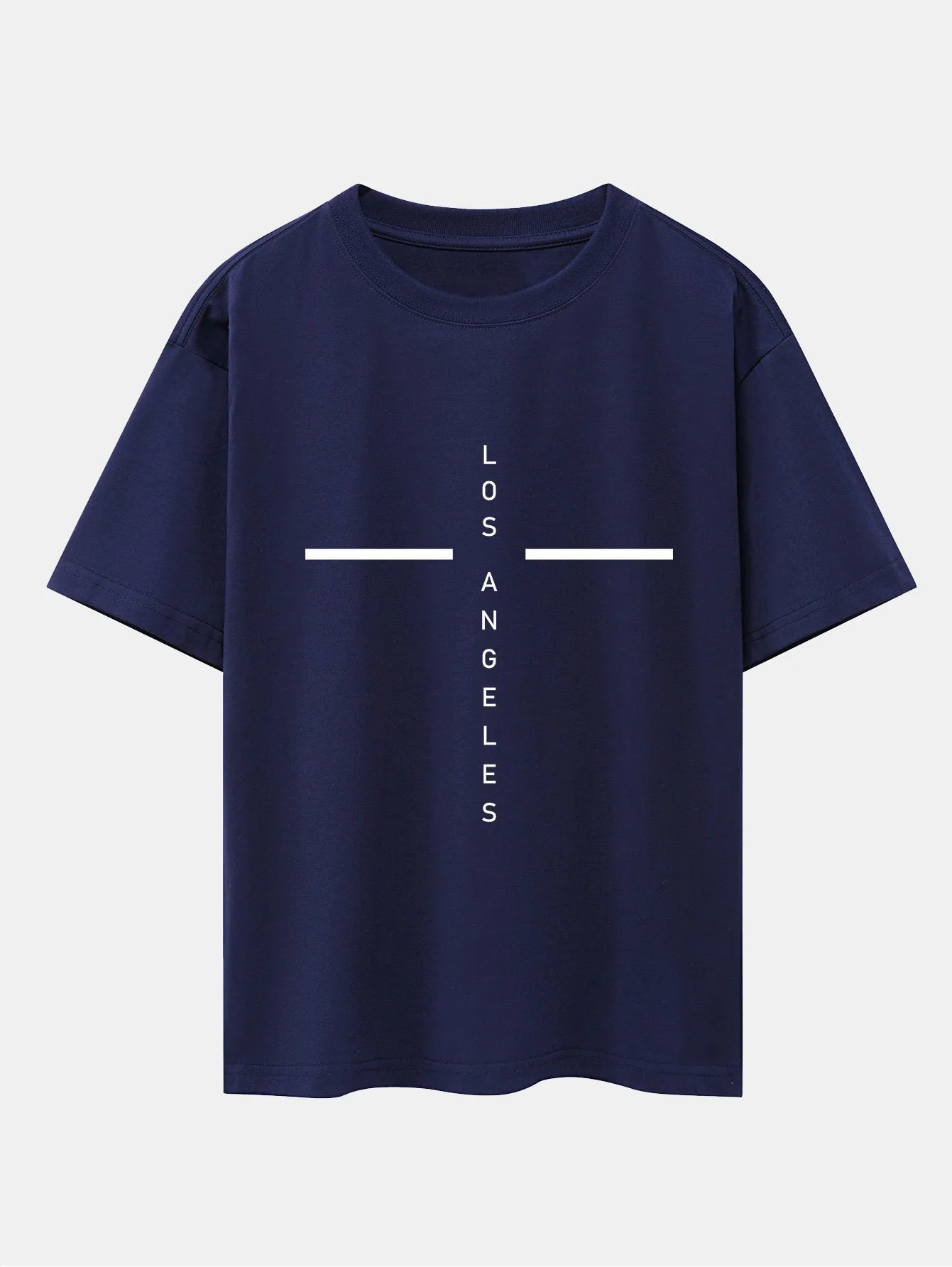 Stripe Los Angeles Print Drop Shoulder Oversize T-Shirt - Image 9