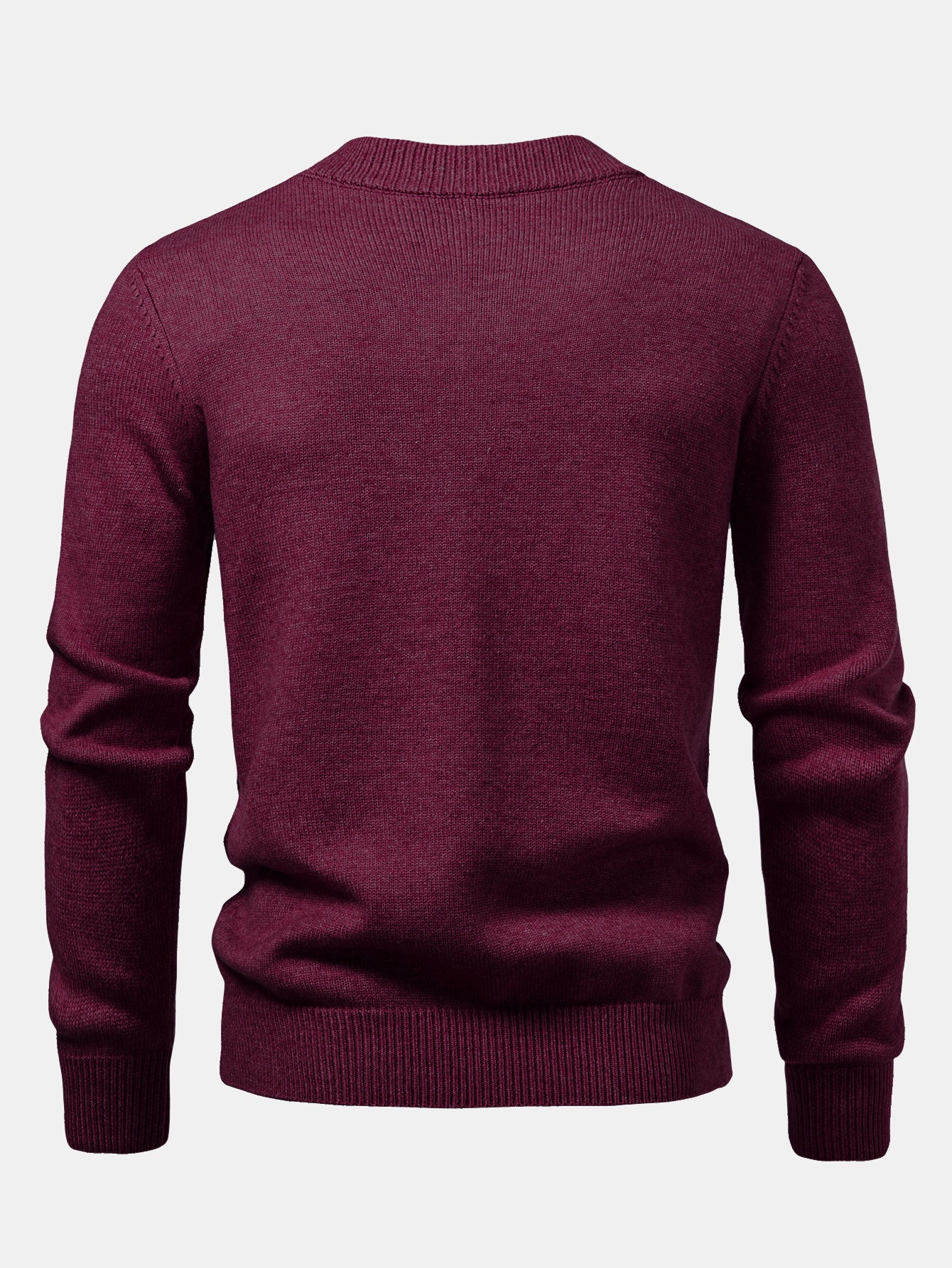 Schwerer gestreifter Strickpullover mit Stehkragen - Image 10