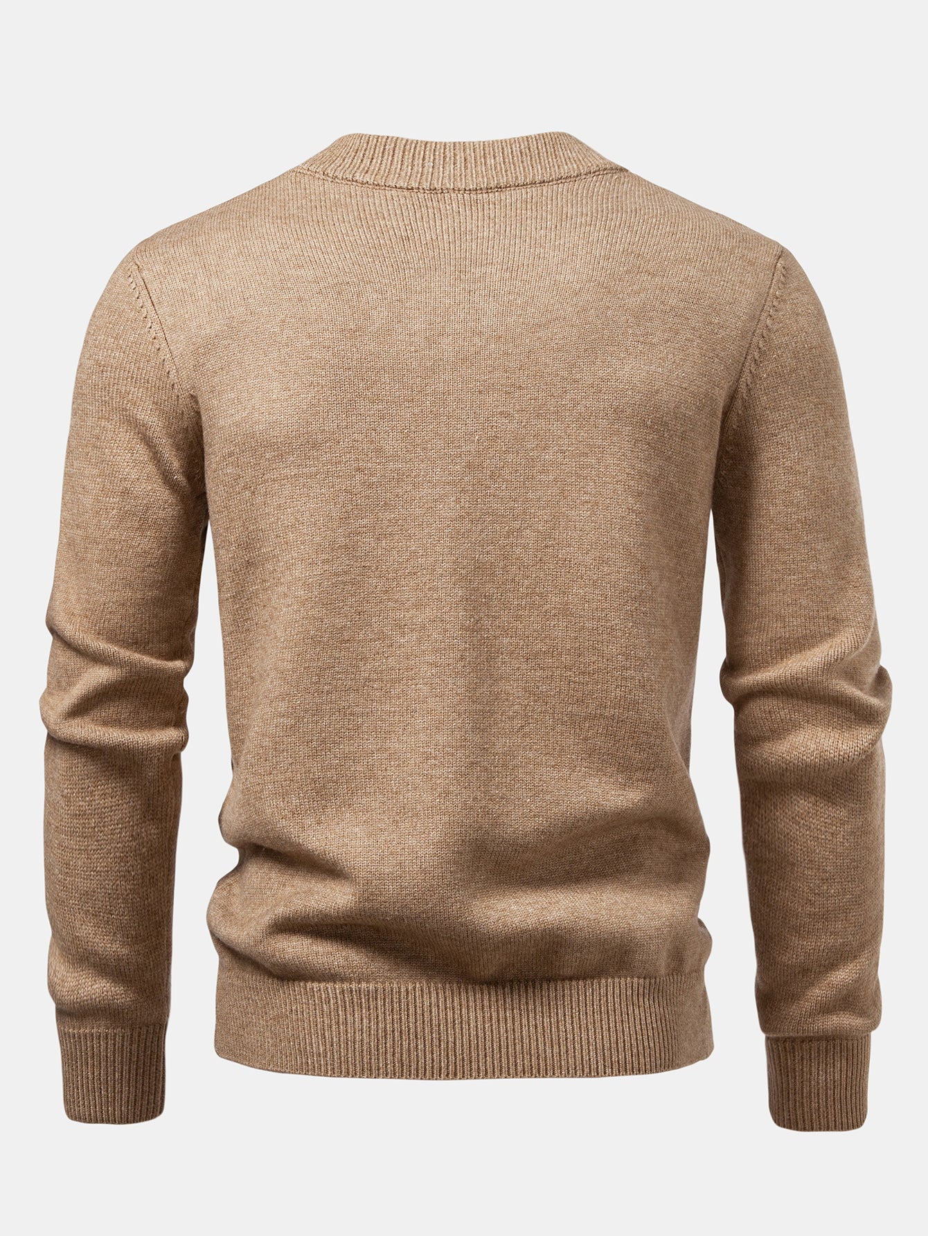 Schwerer gestreifter Strickpullover mit Stehkragen - Image 2