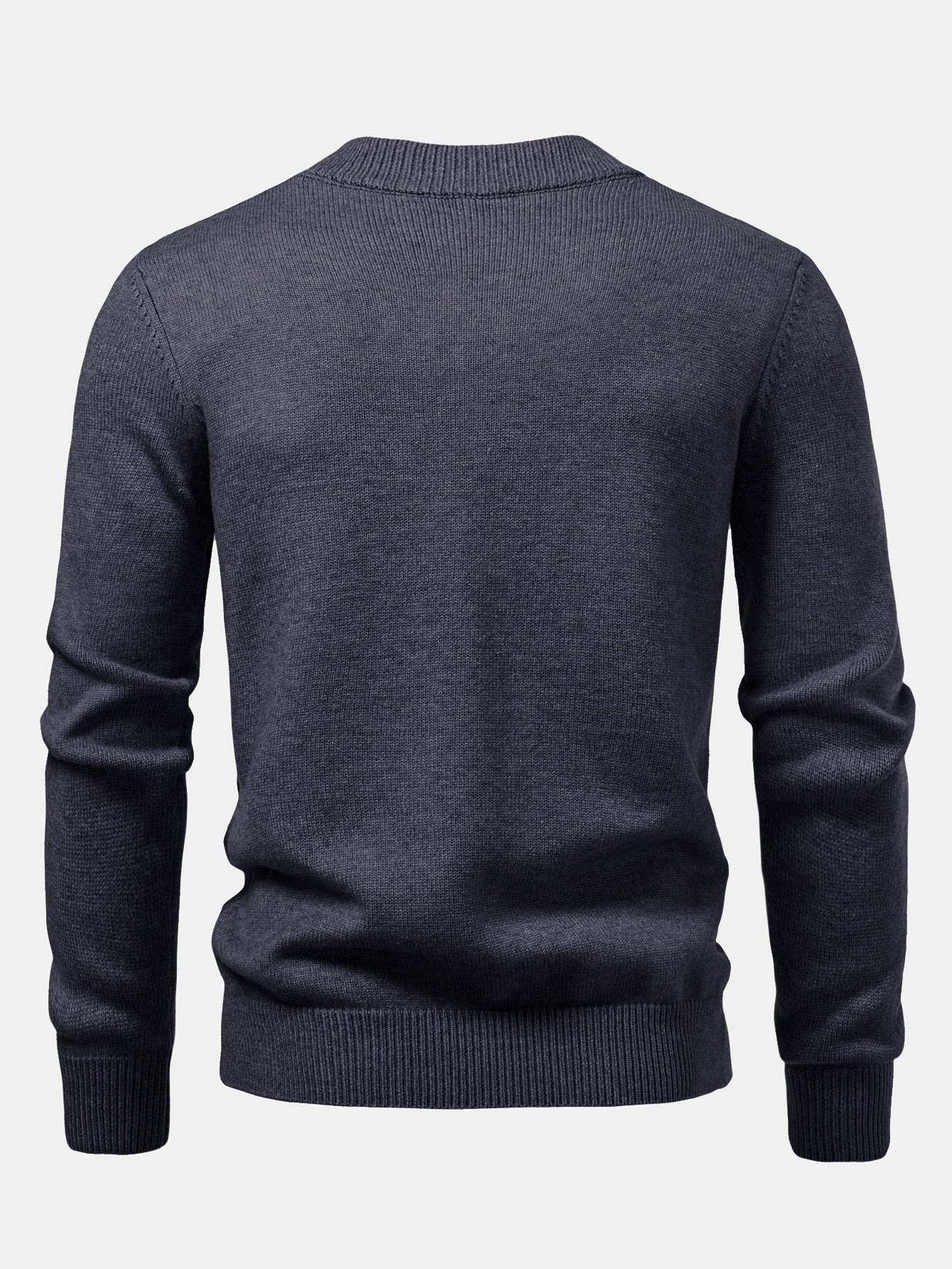 Schwerer gestreifter Strickpullover mit Stehkragen - Image 4