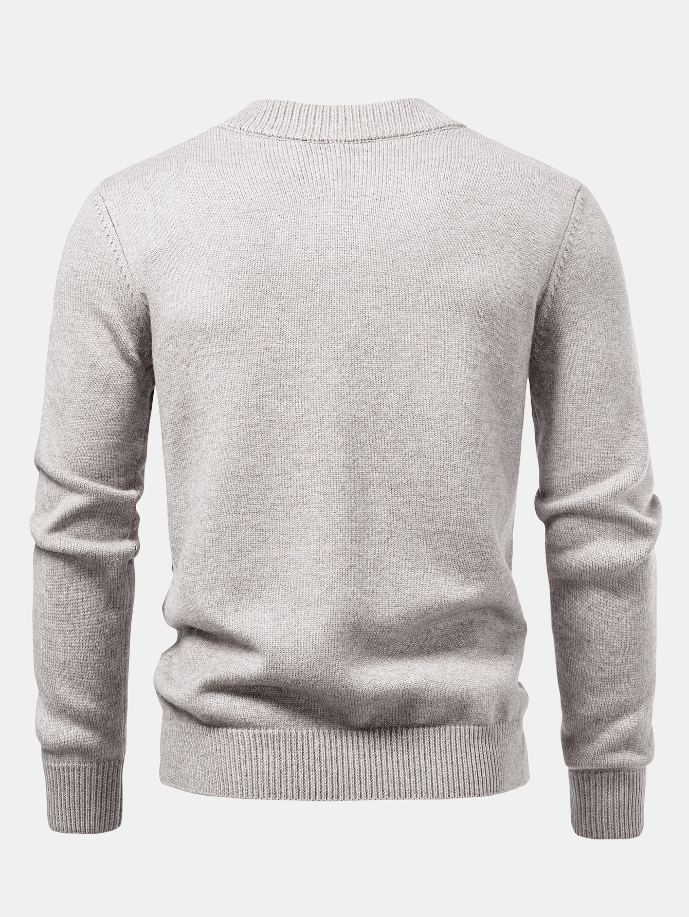 Schwerer gestreifter Strickpullover mit Stehkragen - Image 6