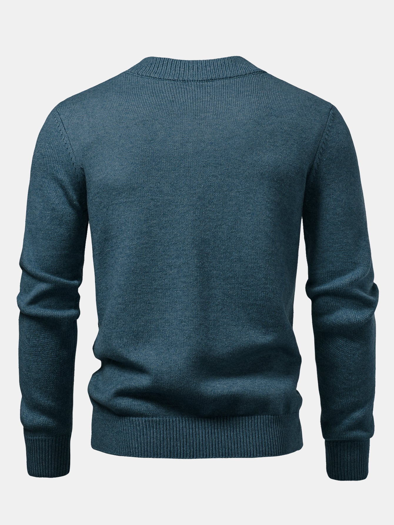 Schwerer gestreifter Strickpullover mit Stehkragen - Image 8