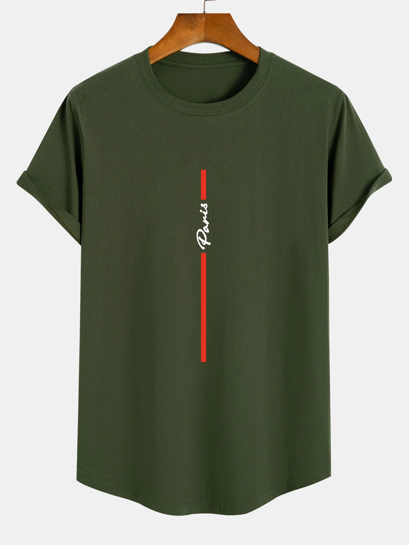 Stripe Paris Druck Baumwolle Bogen Saum T-Shirt - Image 5