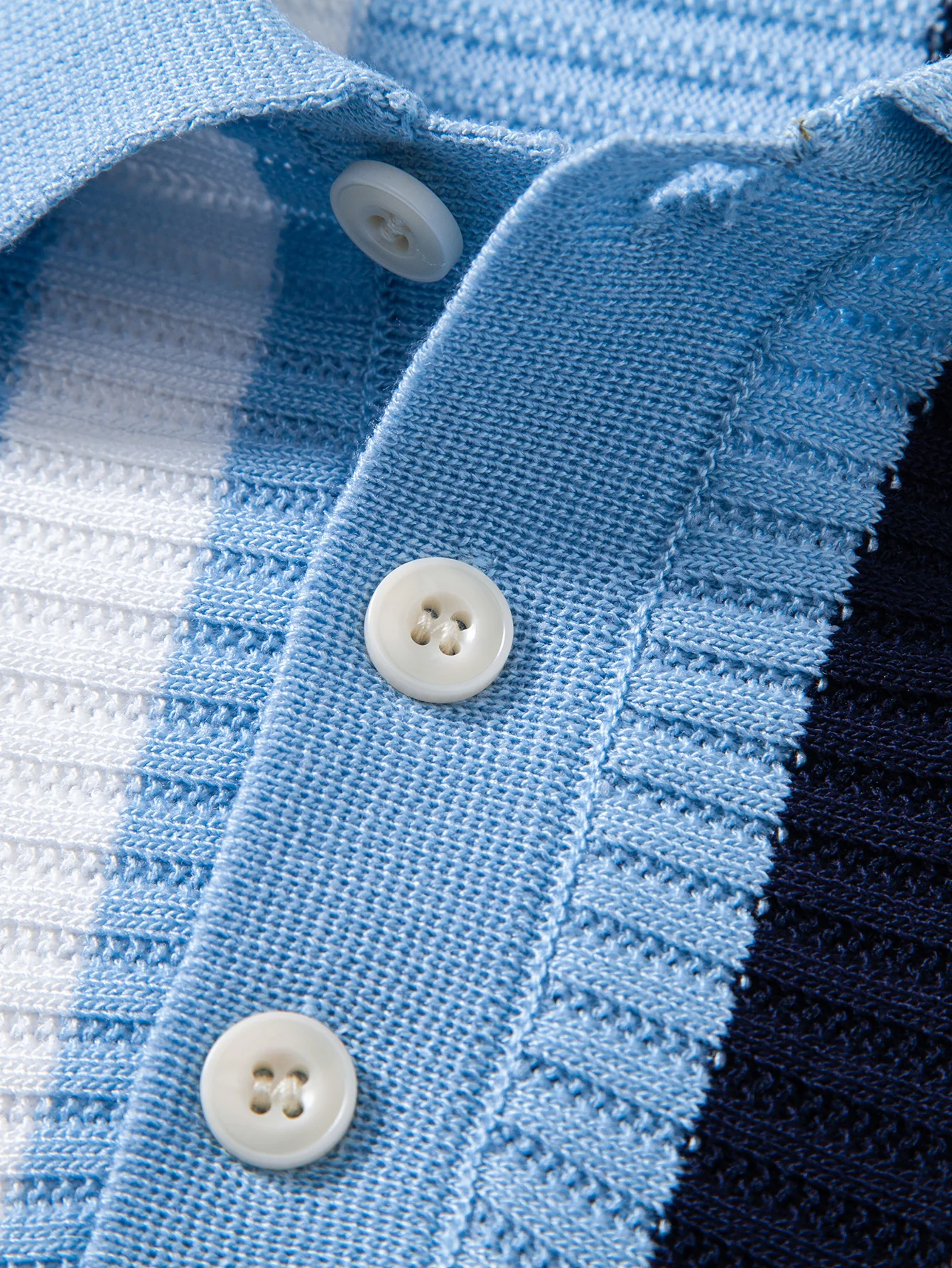 Stripe Textured Knit Polo - Image 10