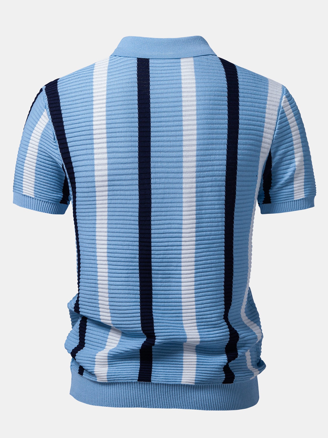 Stripe Textured Knit Polo - Image 2