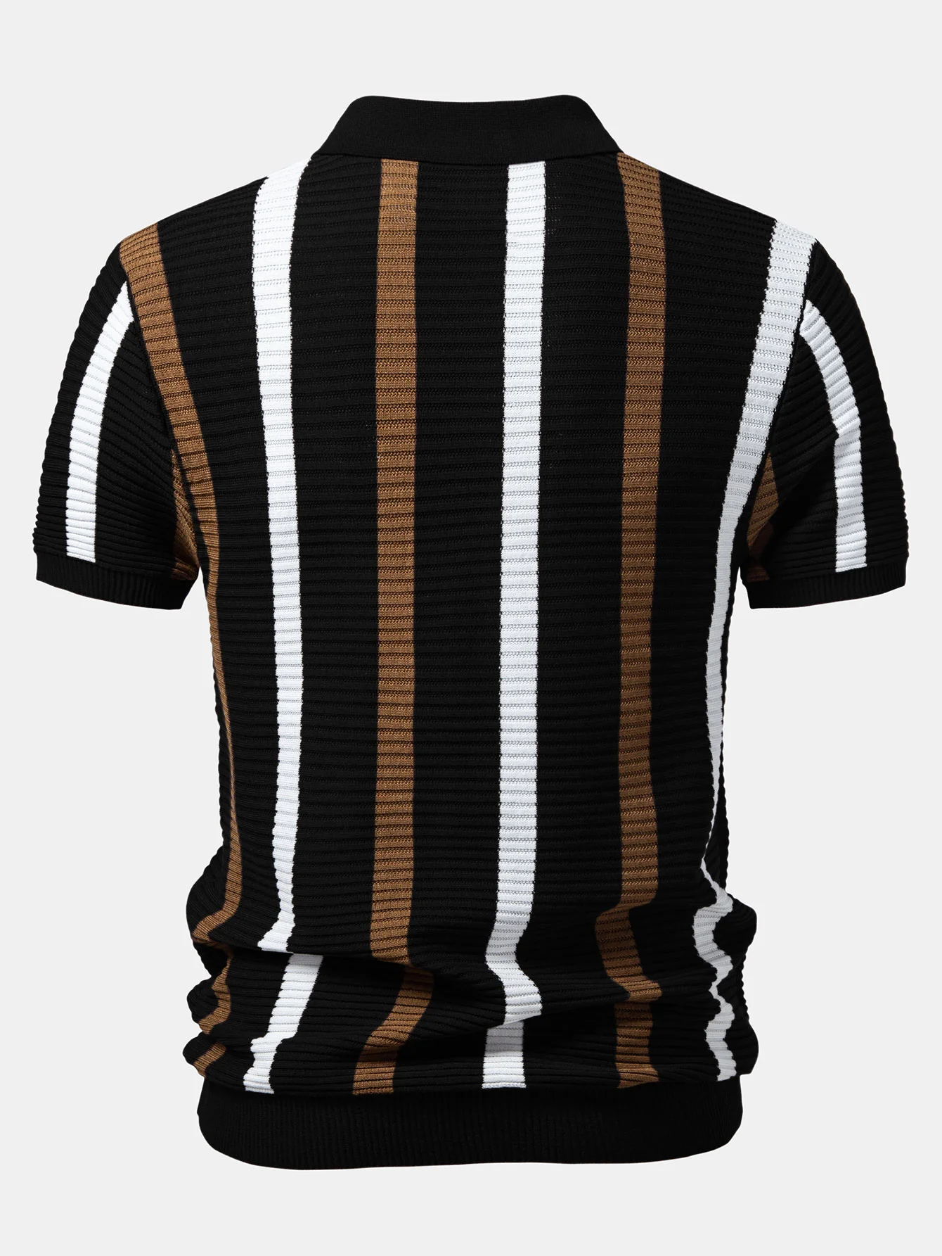 Stripe Textured Knit Polo - Image 6
