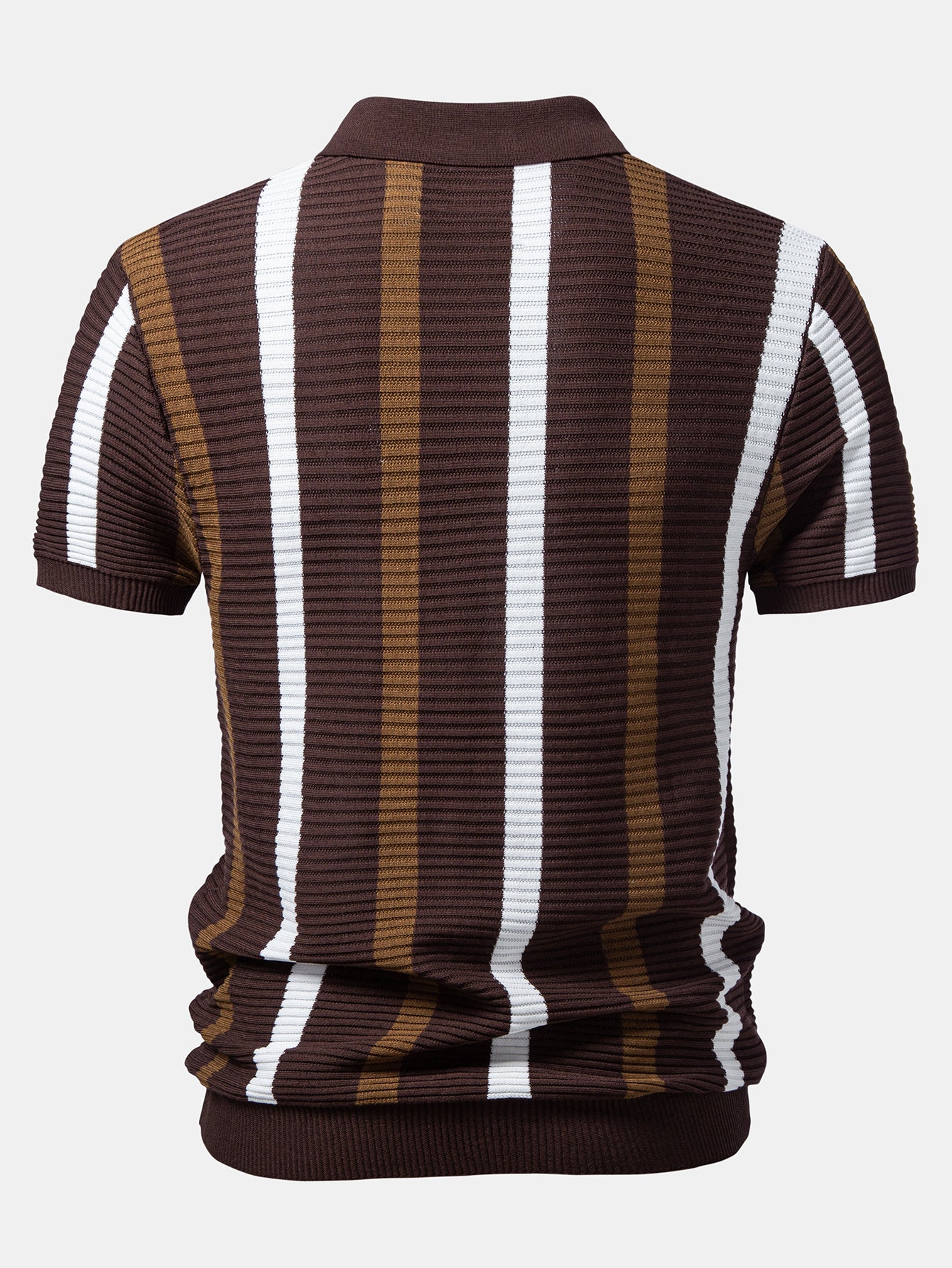 Stripe Textured Knit Polo - Image 8