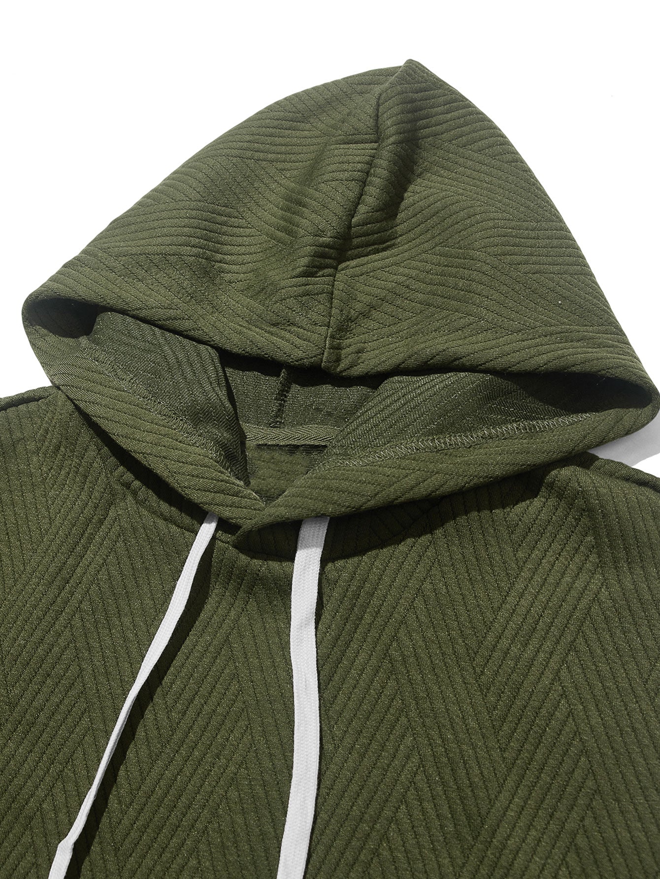 Stripe Textured Sleeveless Hooded T-Shirt & Drawstring Shorts Set - Image 11