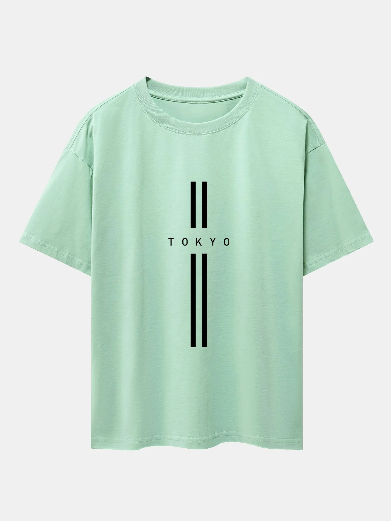 Stripe Tokyo Print Drop Shoulder Oversize T-Shirt - Image 13