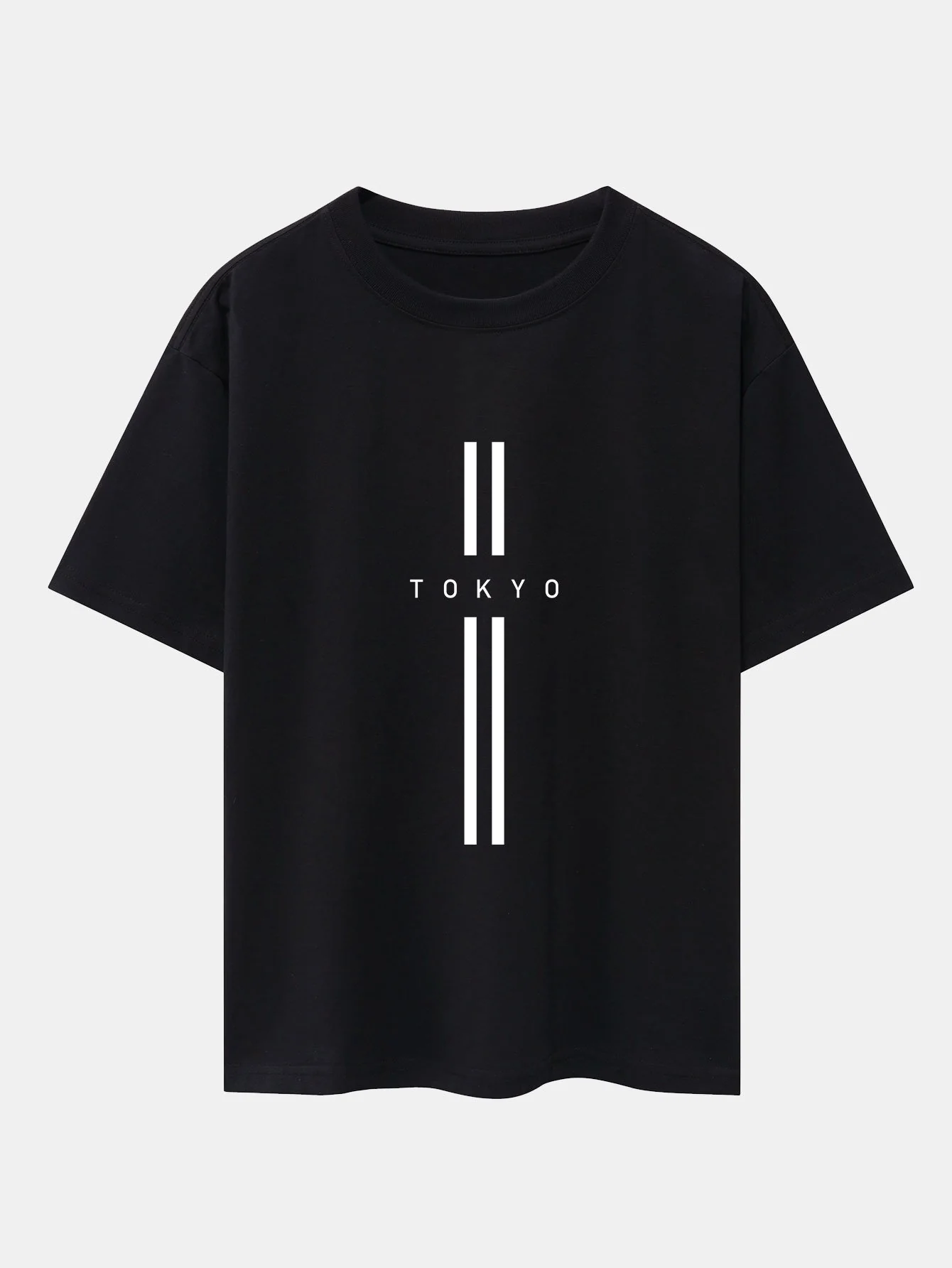 Stripe Tokyo Print Drop Shoulder Oversize T-Shirt - Image 2