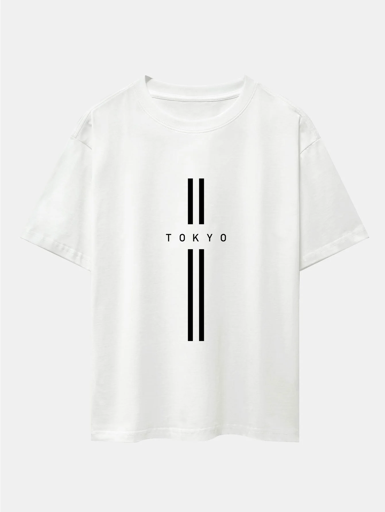 Stripe Tokyo Print Drop Shoulder Oversize T-Shirt - Image 3
