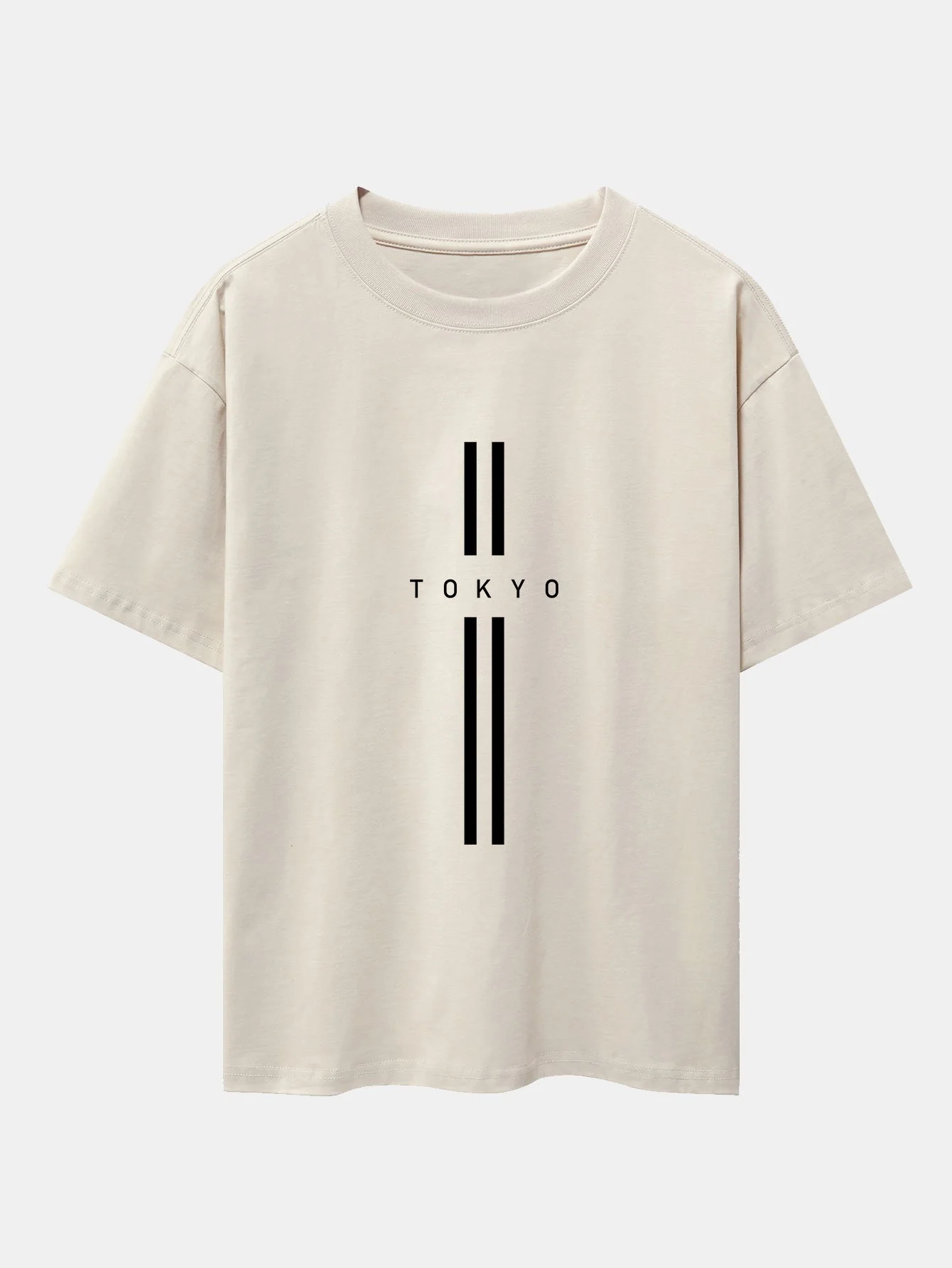 Stripe Tokyo Print Drop Shoulder Oversize T-Shirt - Image 4