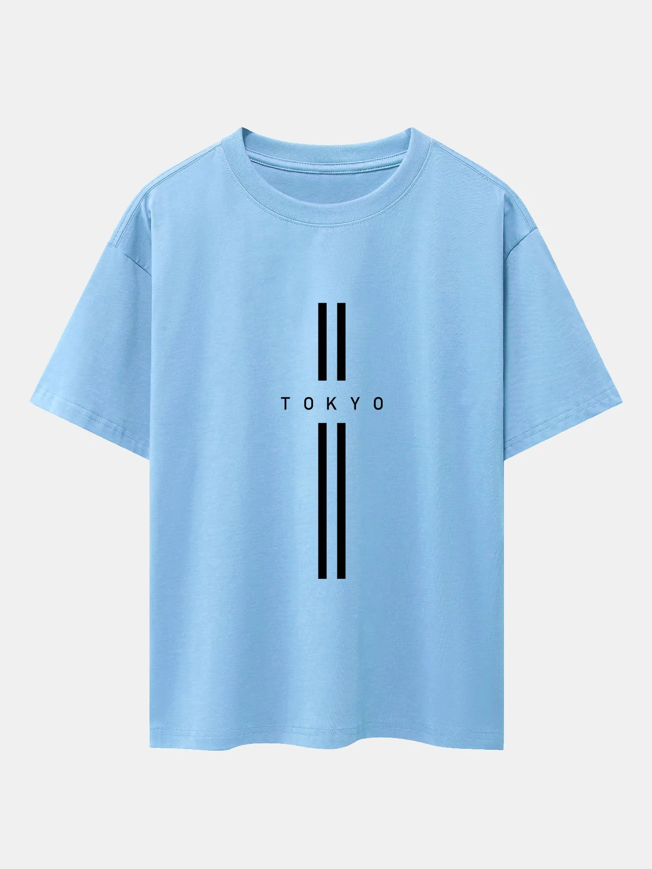 Stripe Tokyo Print Drop Shoulder Oversize T-Shirt - Image 5