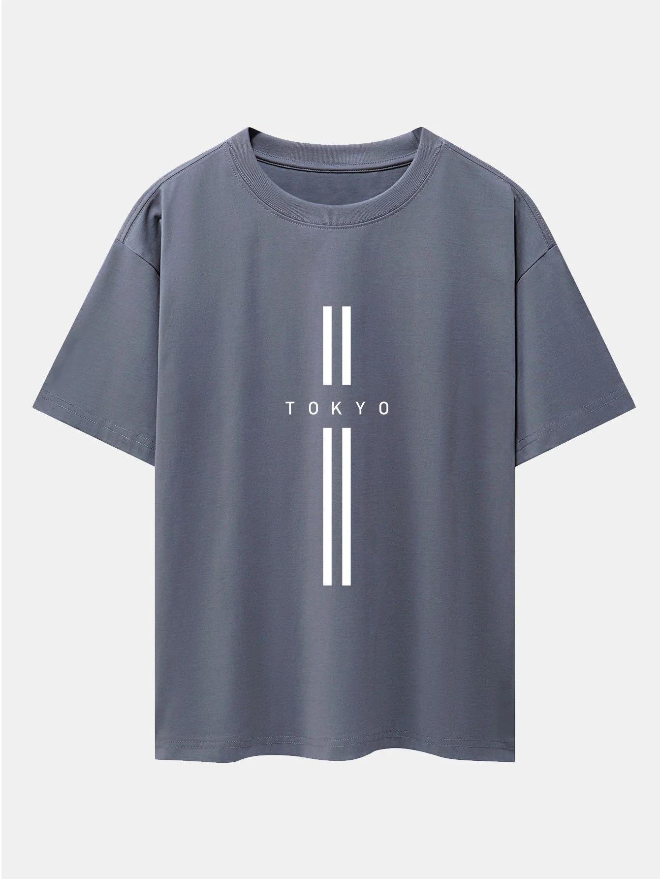 Stripe Tokyo Print Drop Shoulder Oversize T-Shirt - Image 7