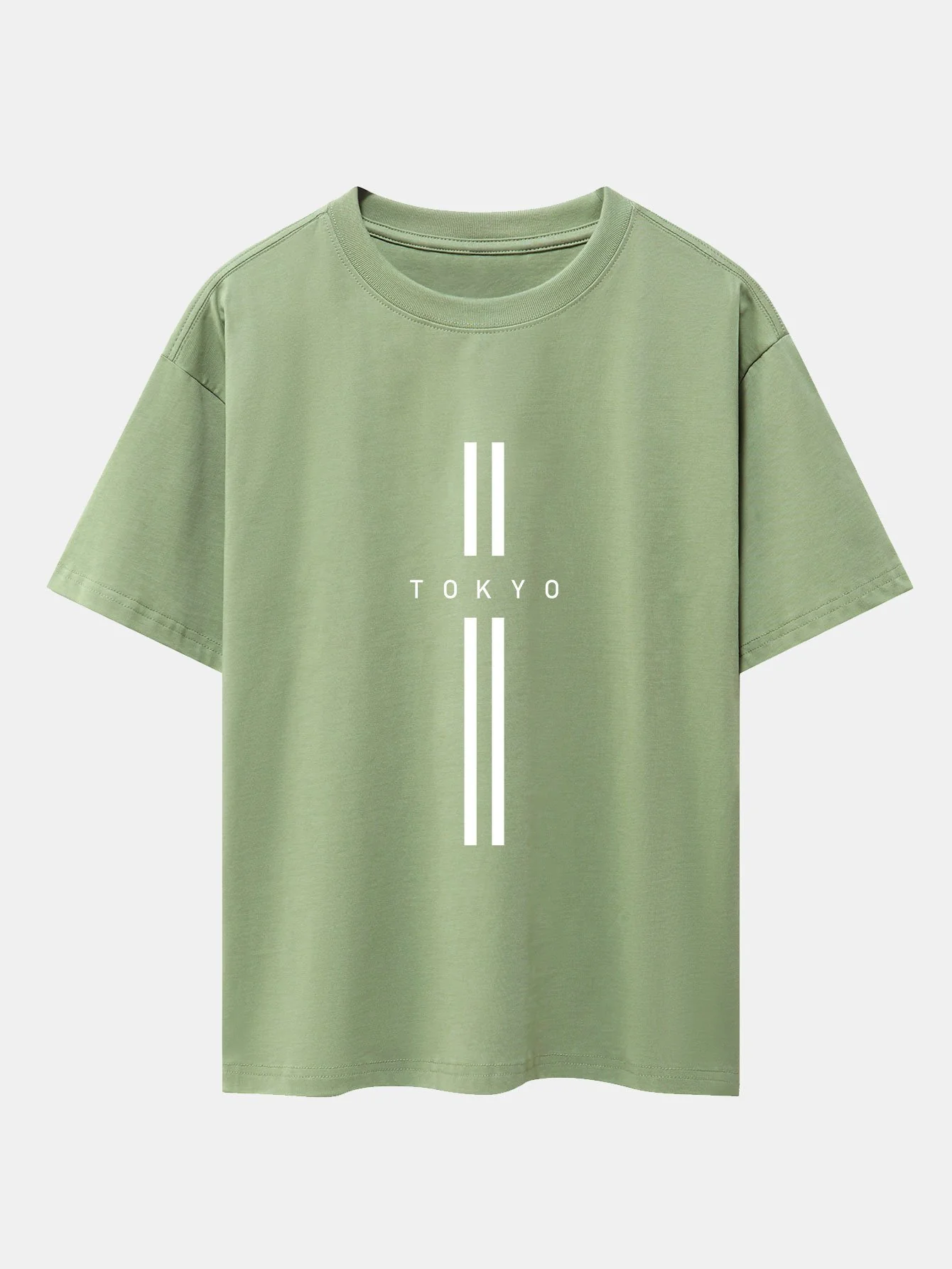 Stripe Tokyo Print Drop Shoulder Oversize T-Shirt - Image 9
