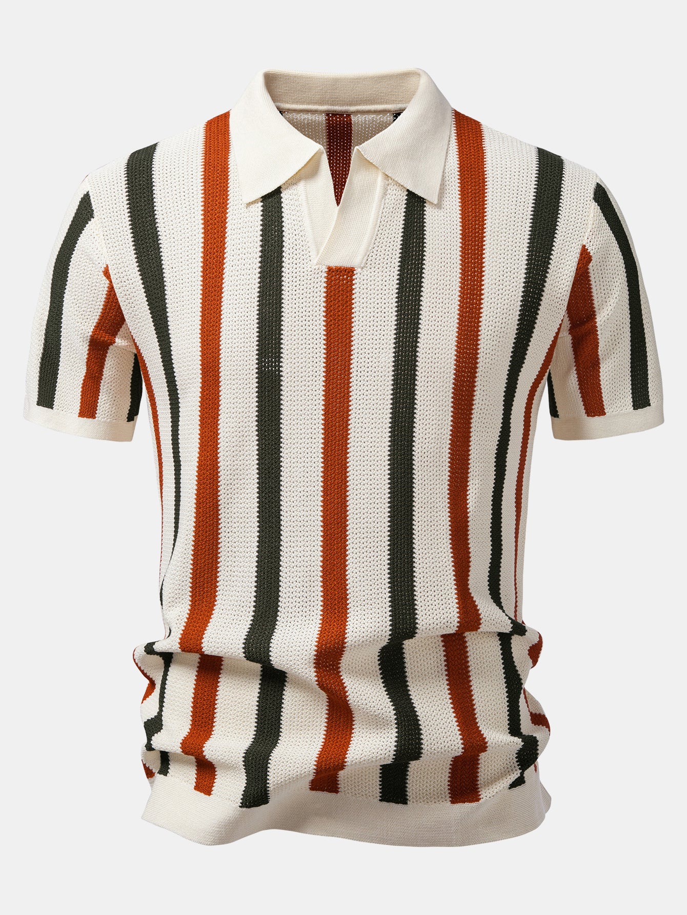 Stripe V Neck Knit Polo & Knit Short - Image 2