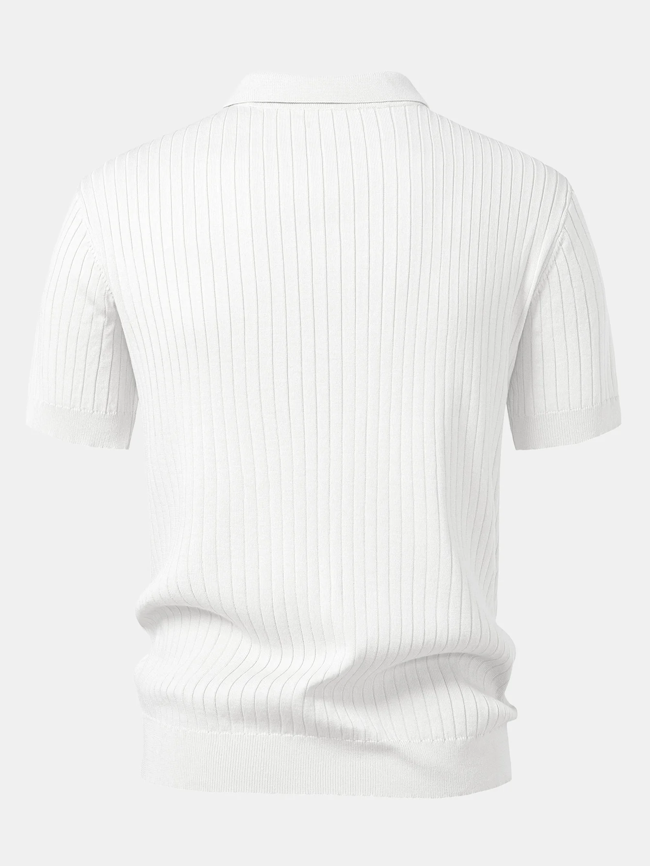 Stripe V-Ausschnitt Strick Polohemd - Image 12