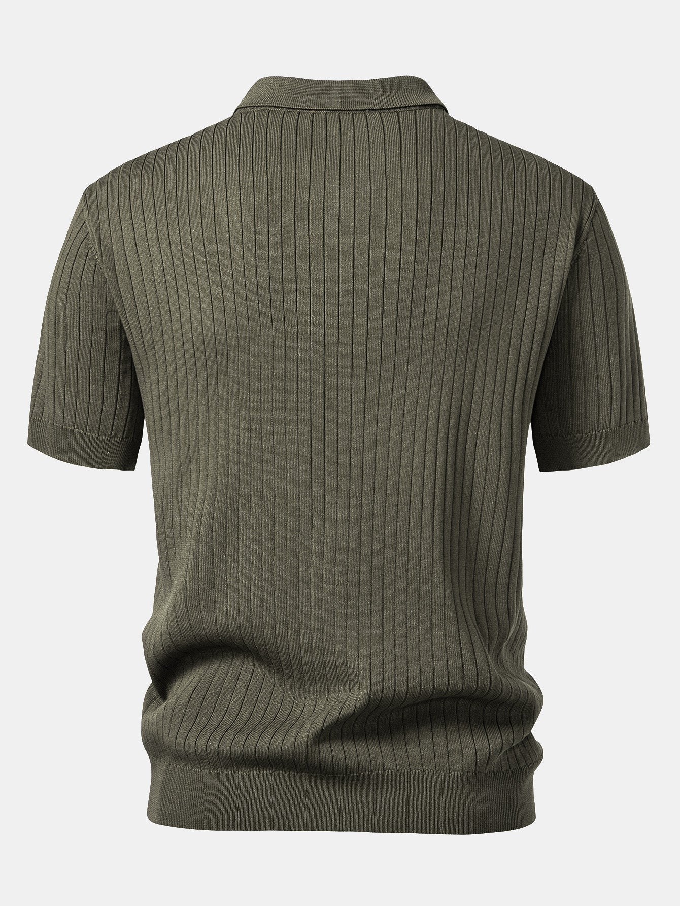 Stripe V-Ausschnitt Strick Polohemd - Image 4