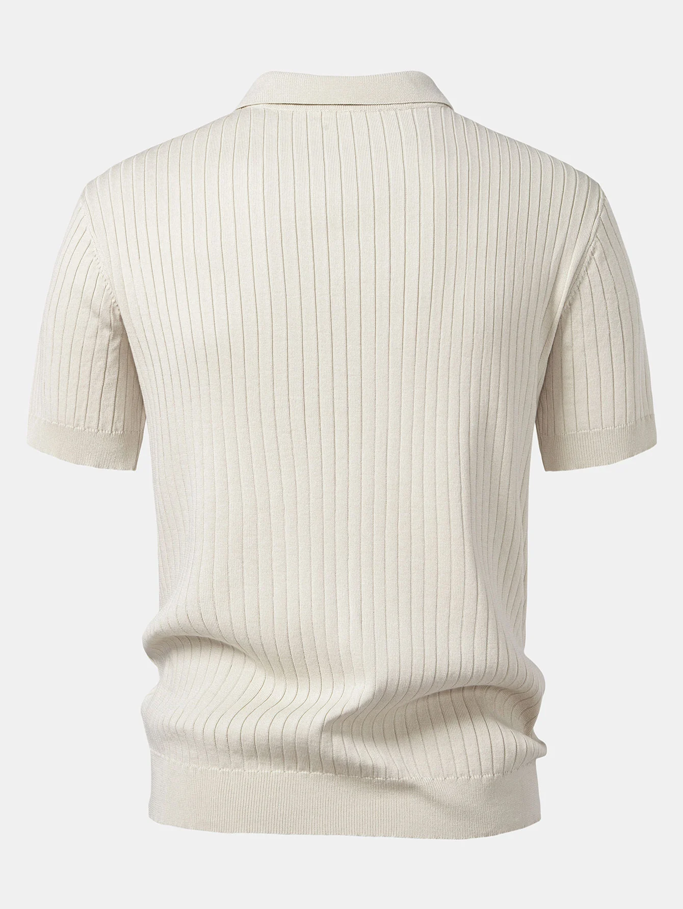 Stripe V-Ausschnitt Strick Polohemd - Image 6