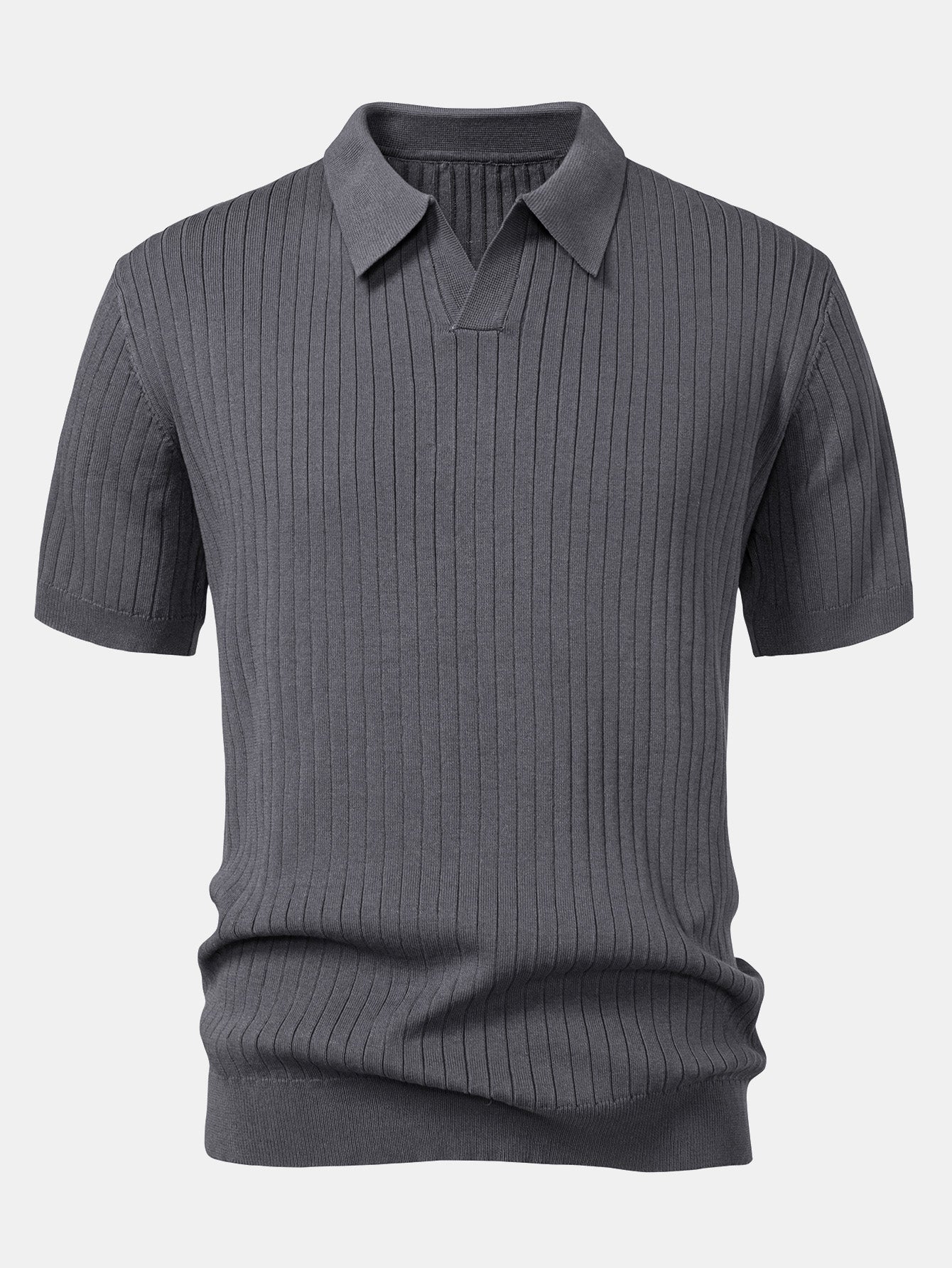 Stripe V-Ausschnitt Strick Polohemd - Image 9