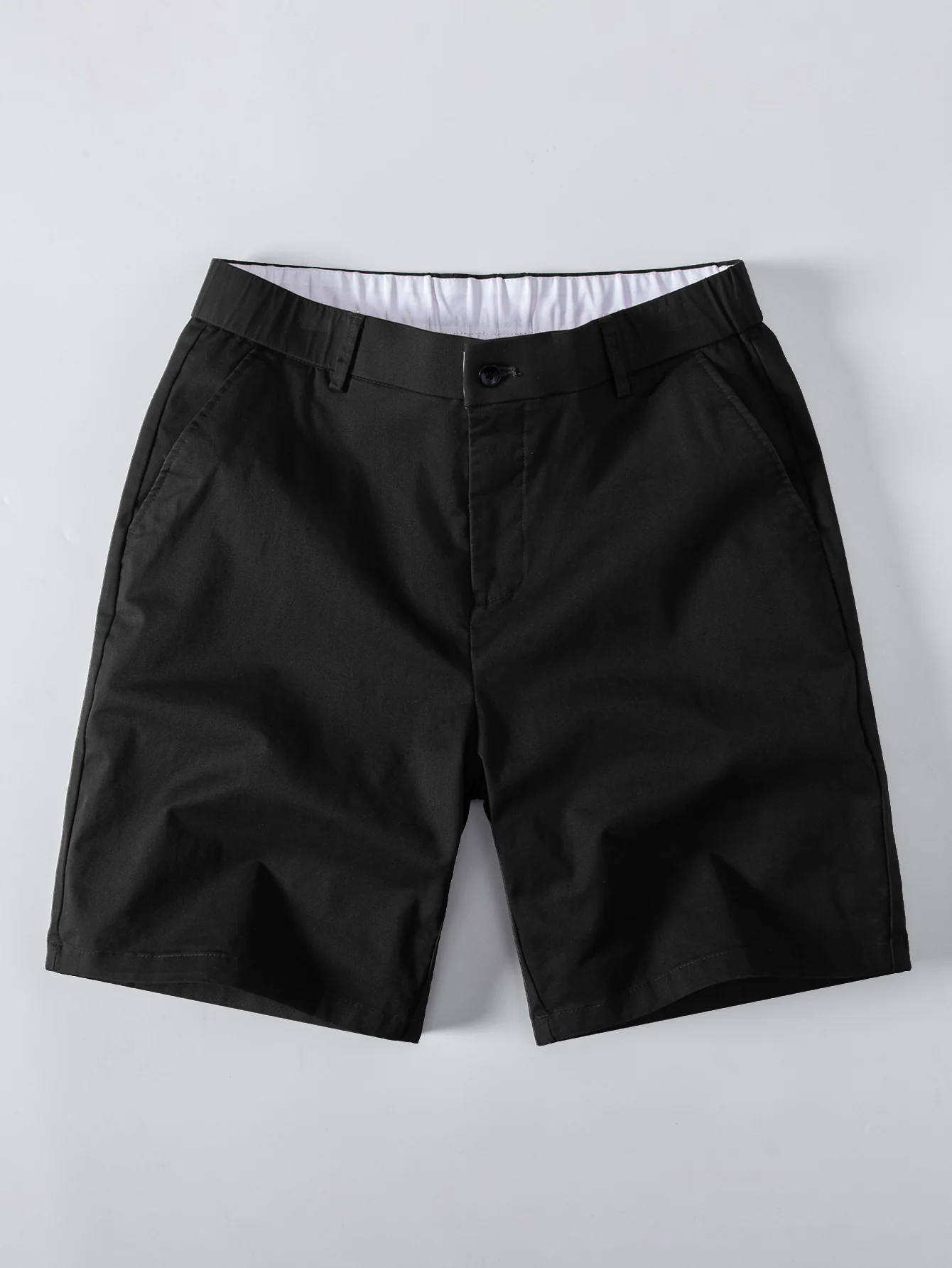 Contrast Trim Zipper Knit Polo Shirt & Elastic Waist Chino Shorts - Image 7