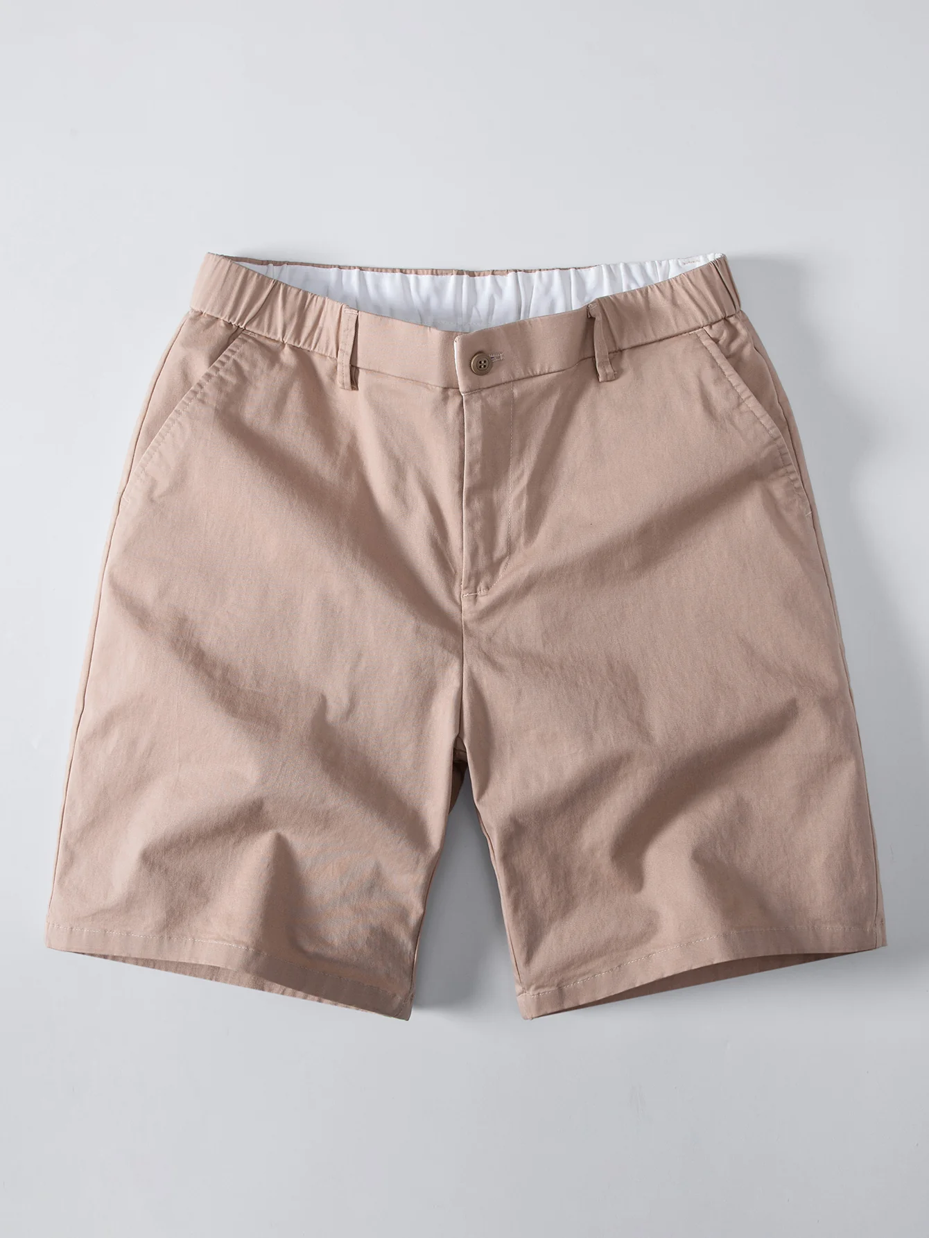 Contrast Trim Textured Zipper Knit Polo & Elastic Waist Chino Shorts - Image 16