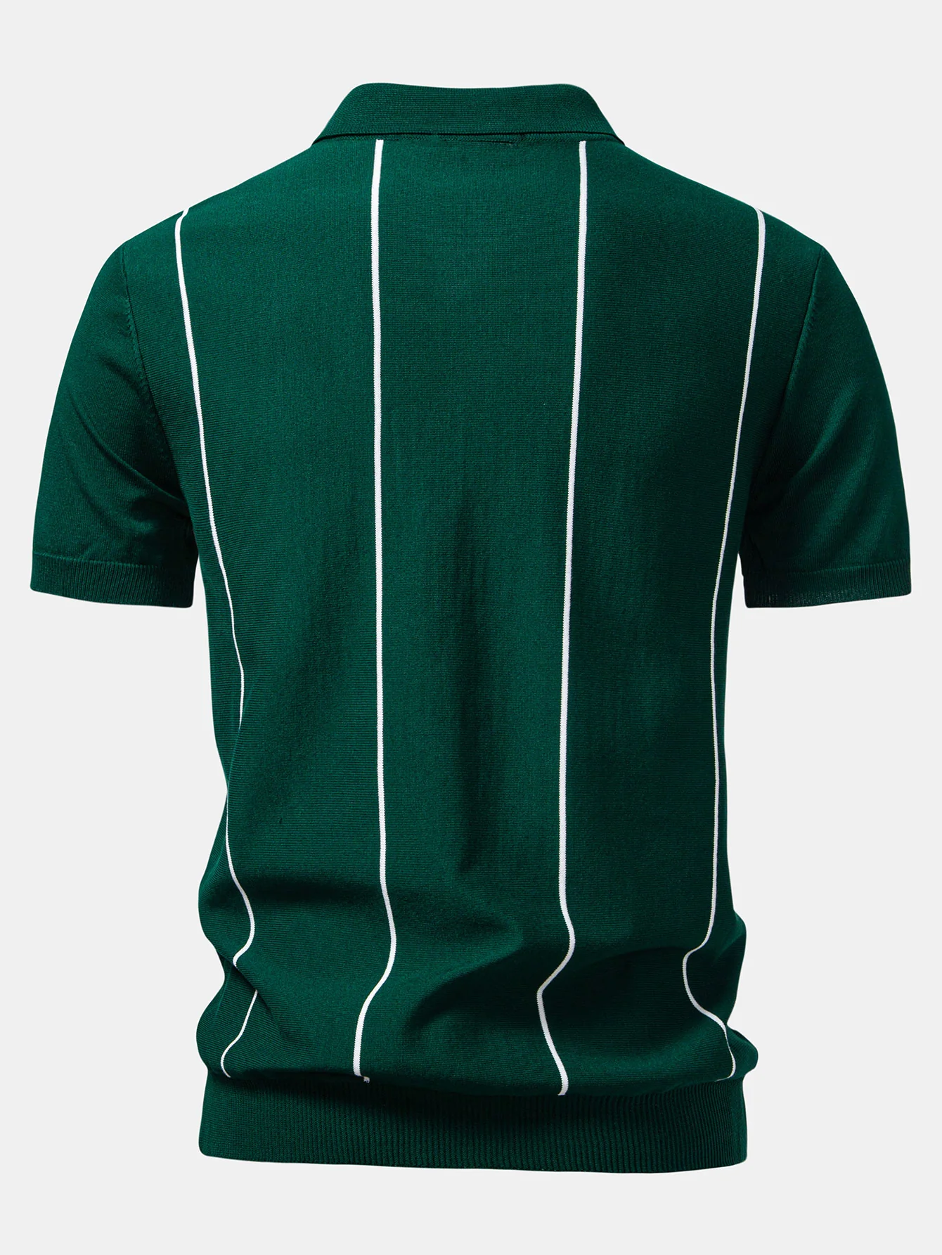 Gestreiftes Strick-Poloshirt mit Reißverschluss - Image 2